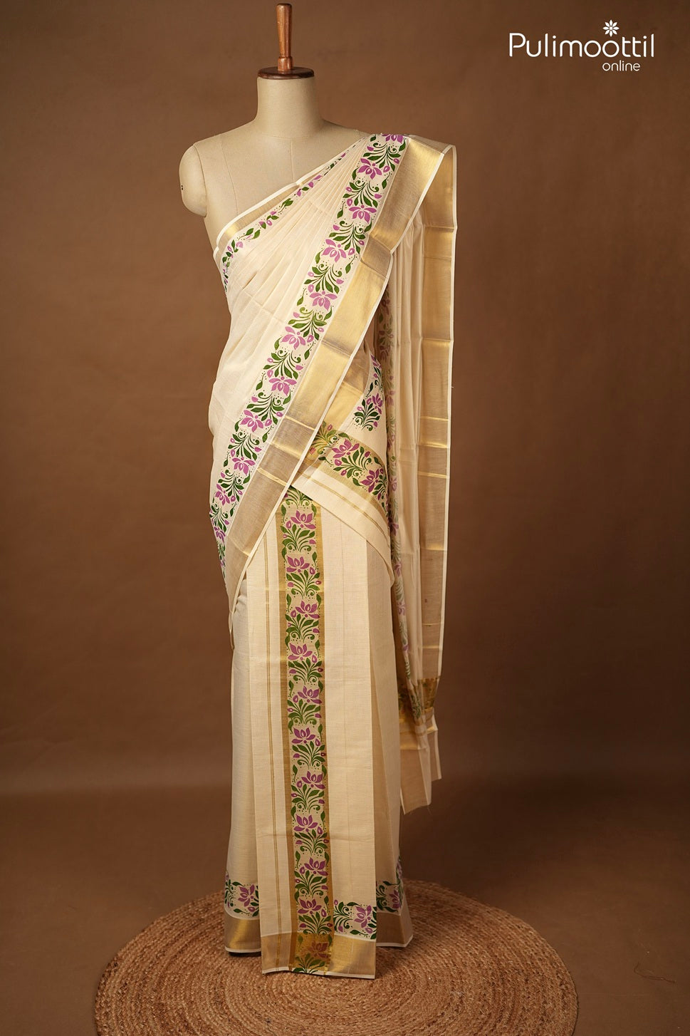 Onam Special Kerala Traditional Cotton Off White Set Mundu