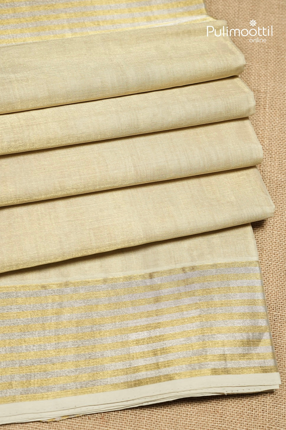 Kerala Traditional Golden Tissue Handloom Saree