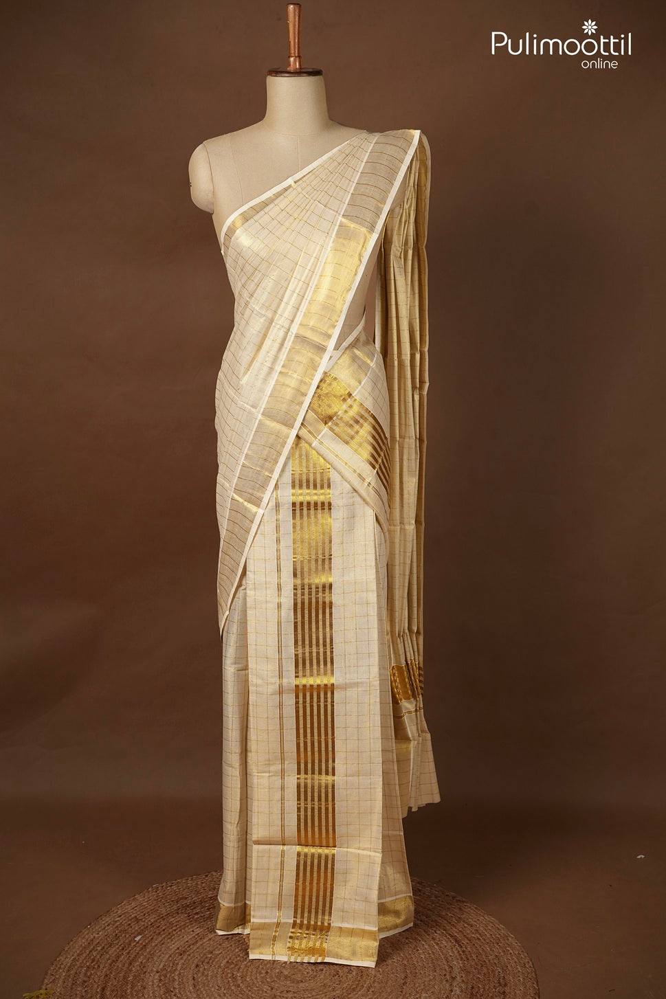 Onam Special Kerala Traditional Golden Tissue Set Mundu