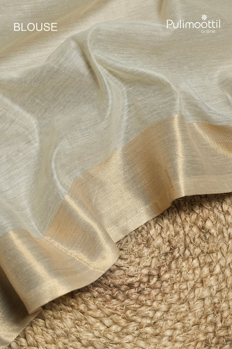 Off White Colour Semi Chanderi Traditional Saree