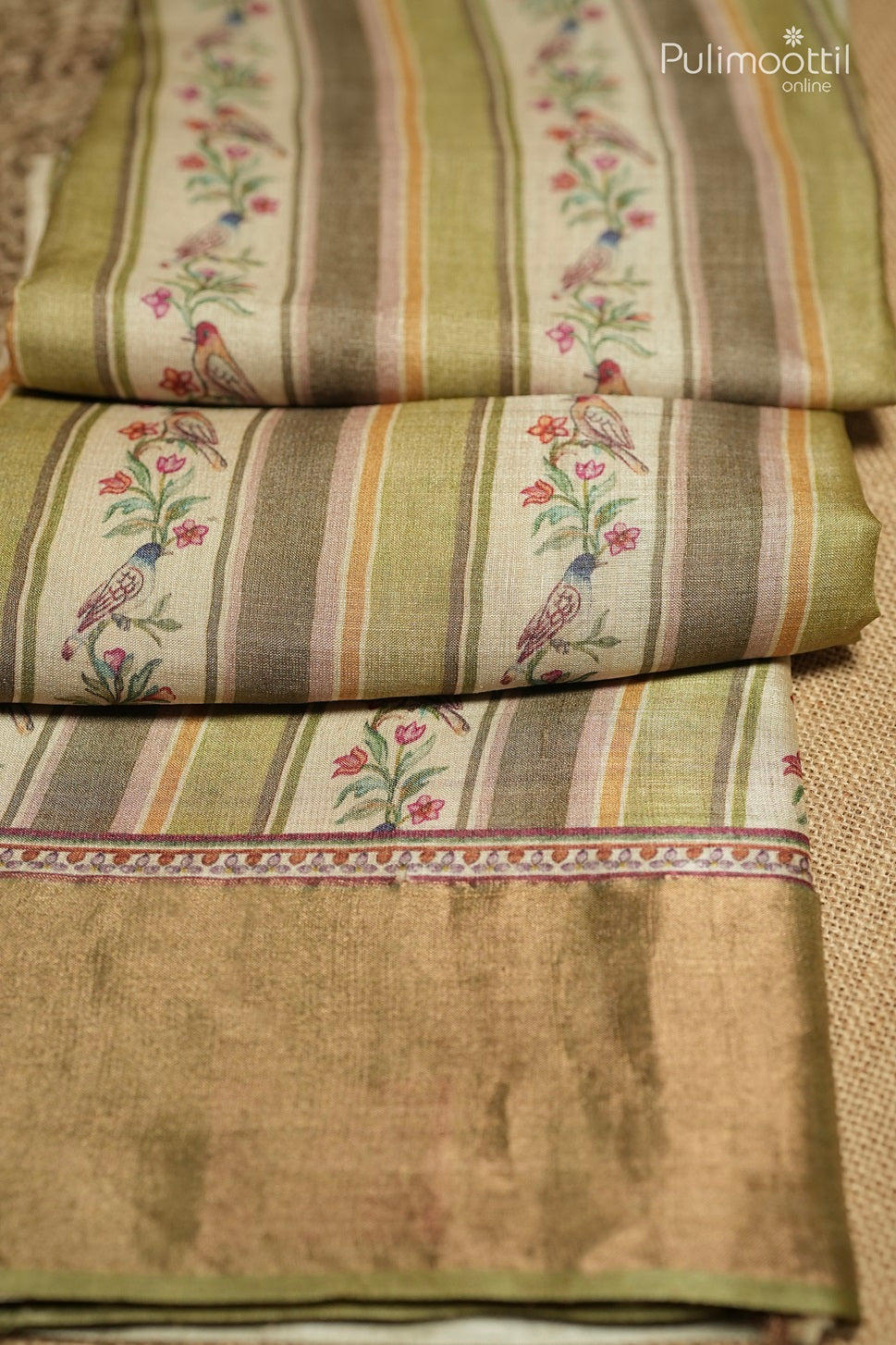 Multicolour Tussar Silk Saree