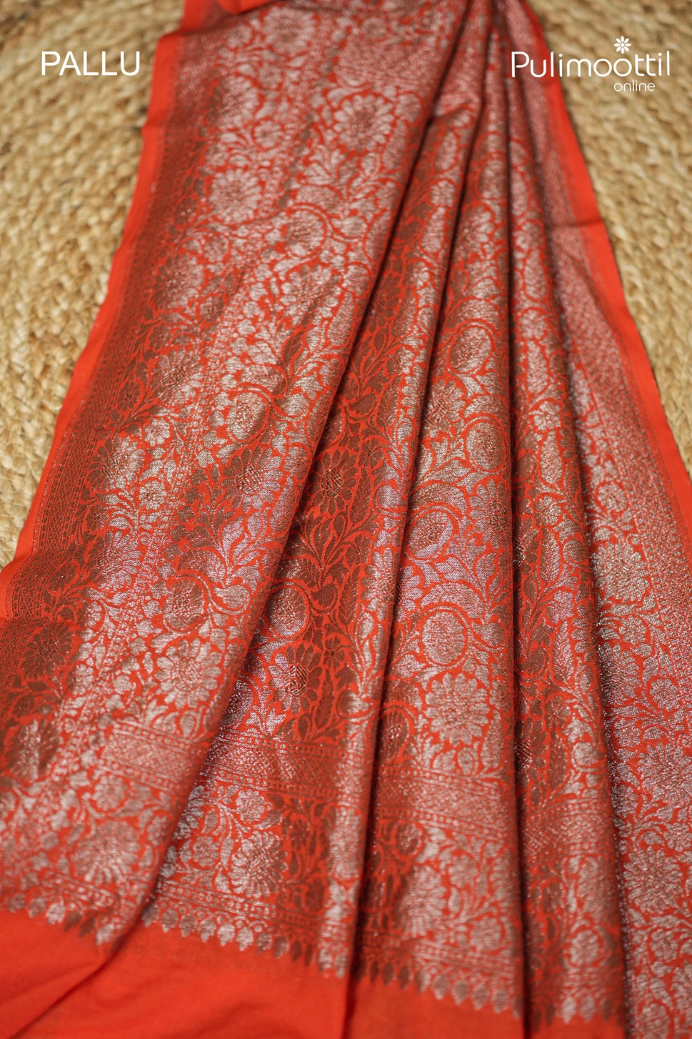 Orange Colour Banarasi Saree