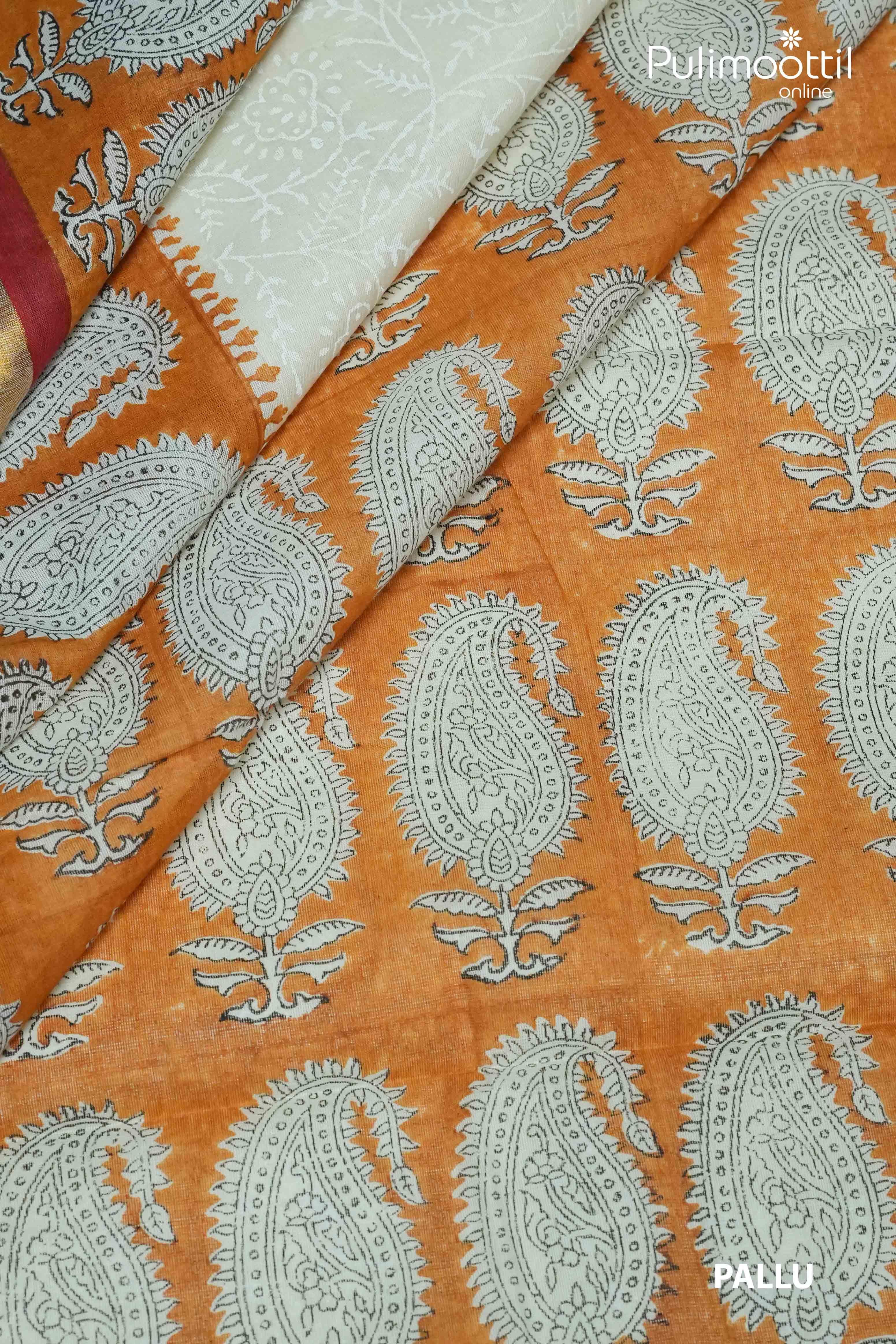 Cream Colour Kerala Set Saree.