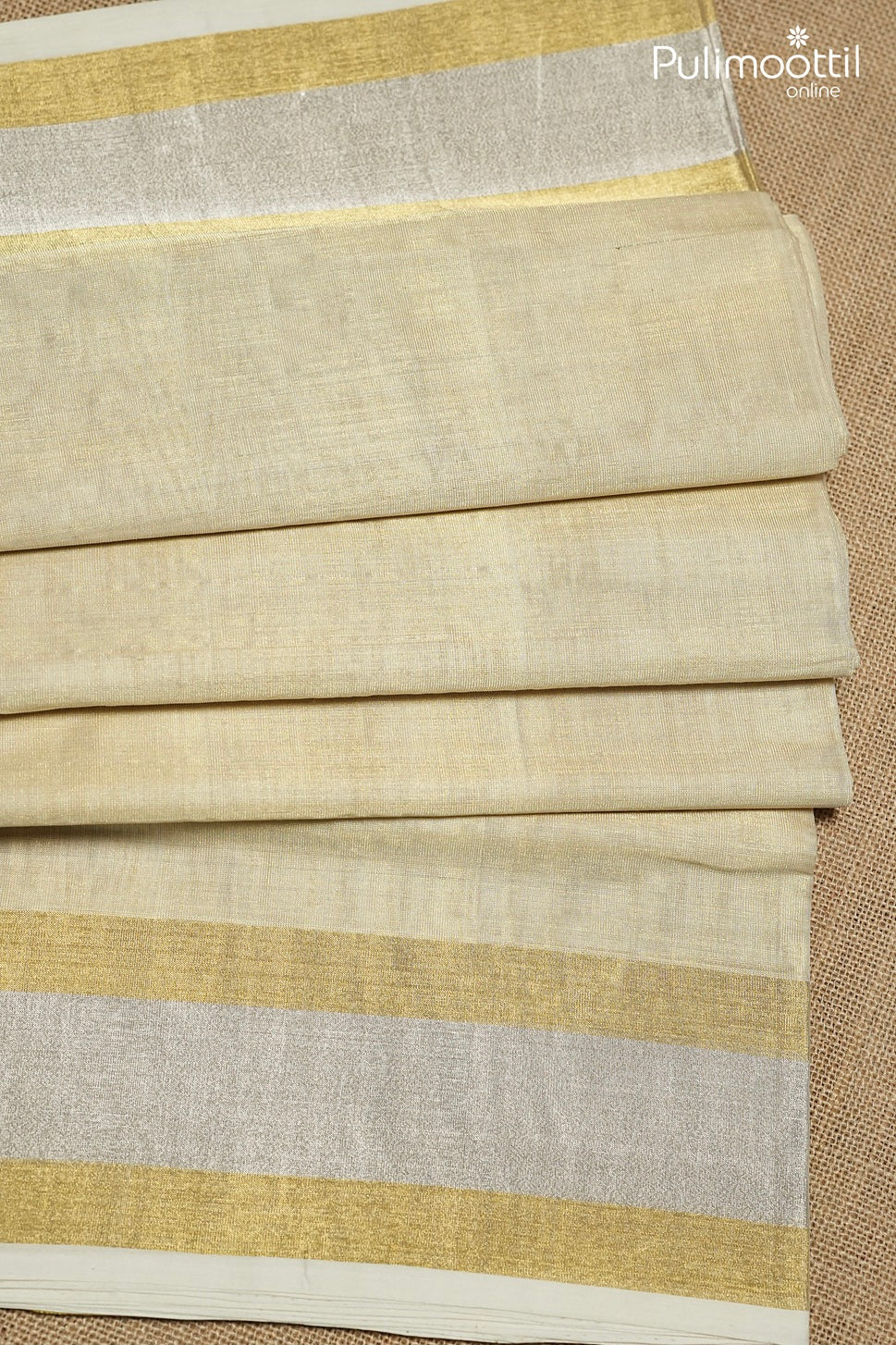 Kerala Traditional Golden Tissue Handloom Saree