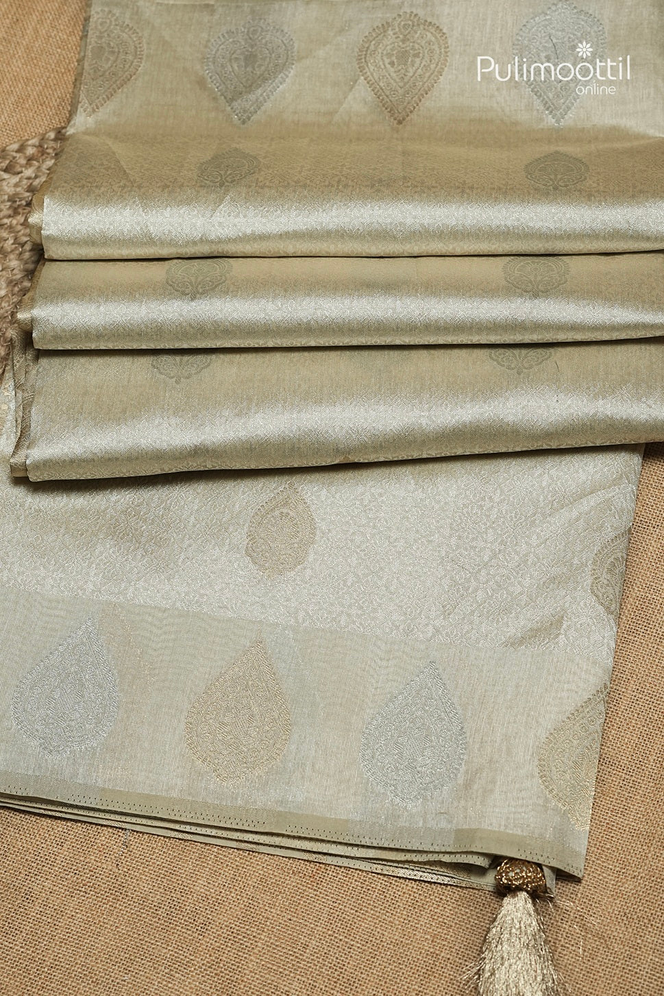 Off White Colour Semi Organza Traditional Saree