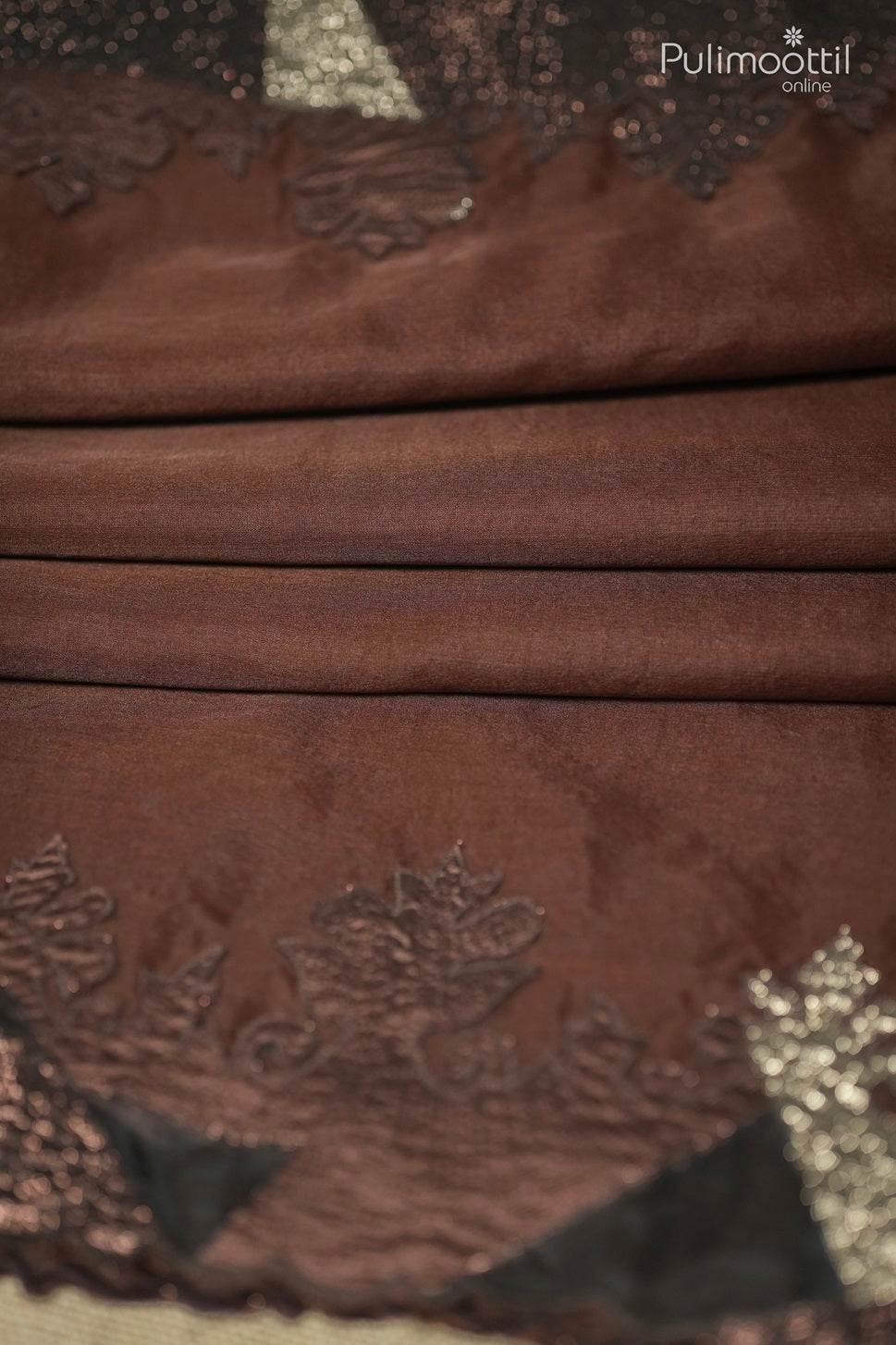 Dark Coffee Brown Colour Organza Saree