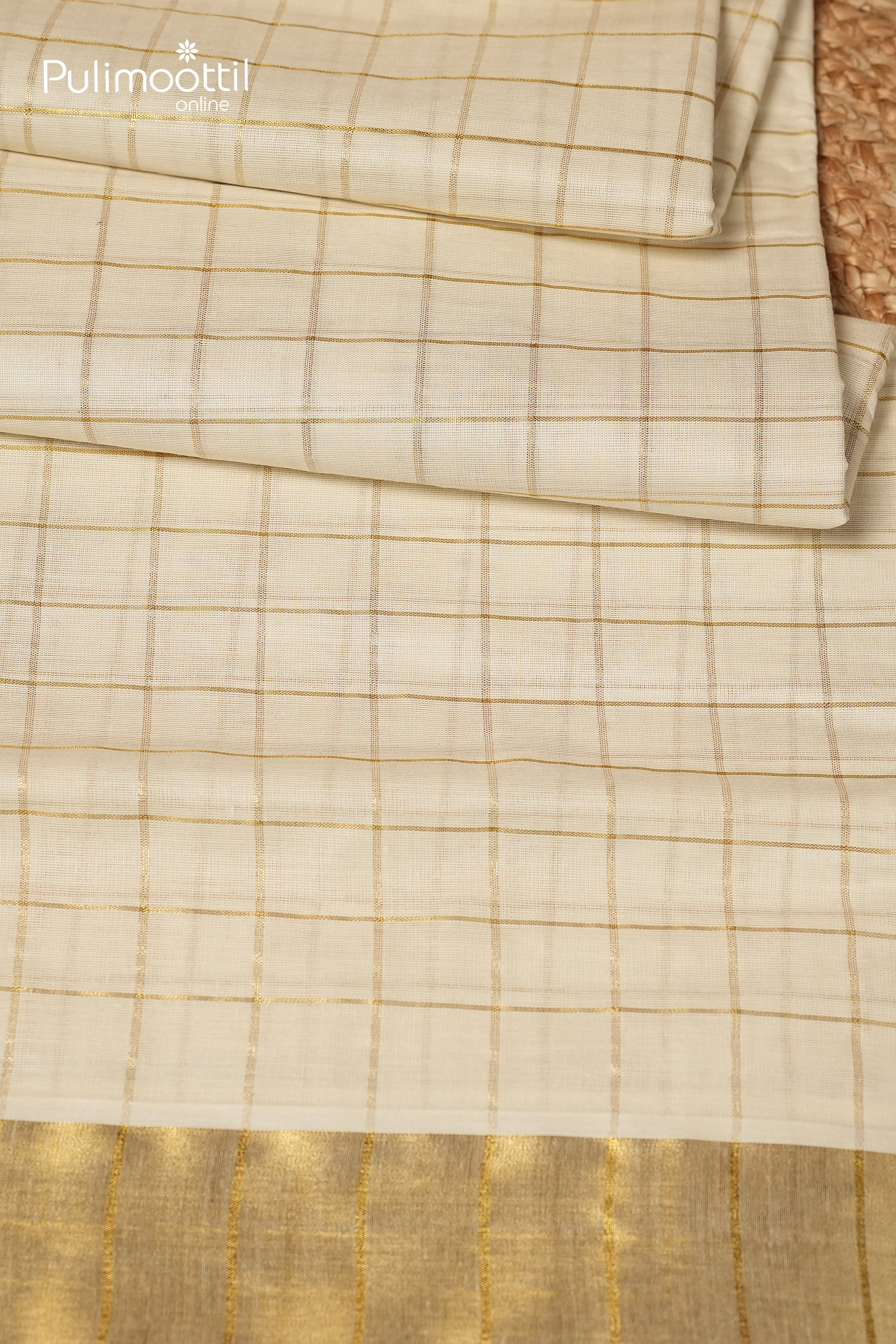 Offwhite Colour Kerala Traditional Cotton Set Saree