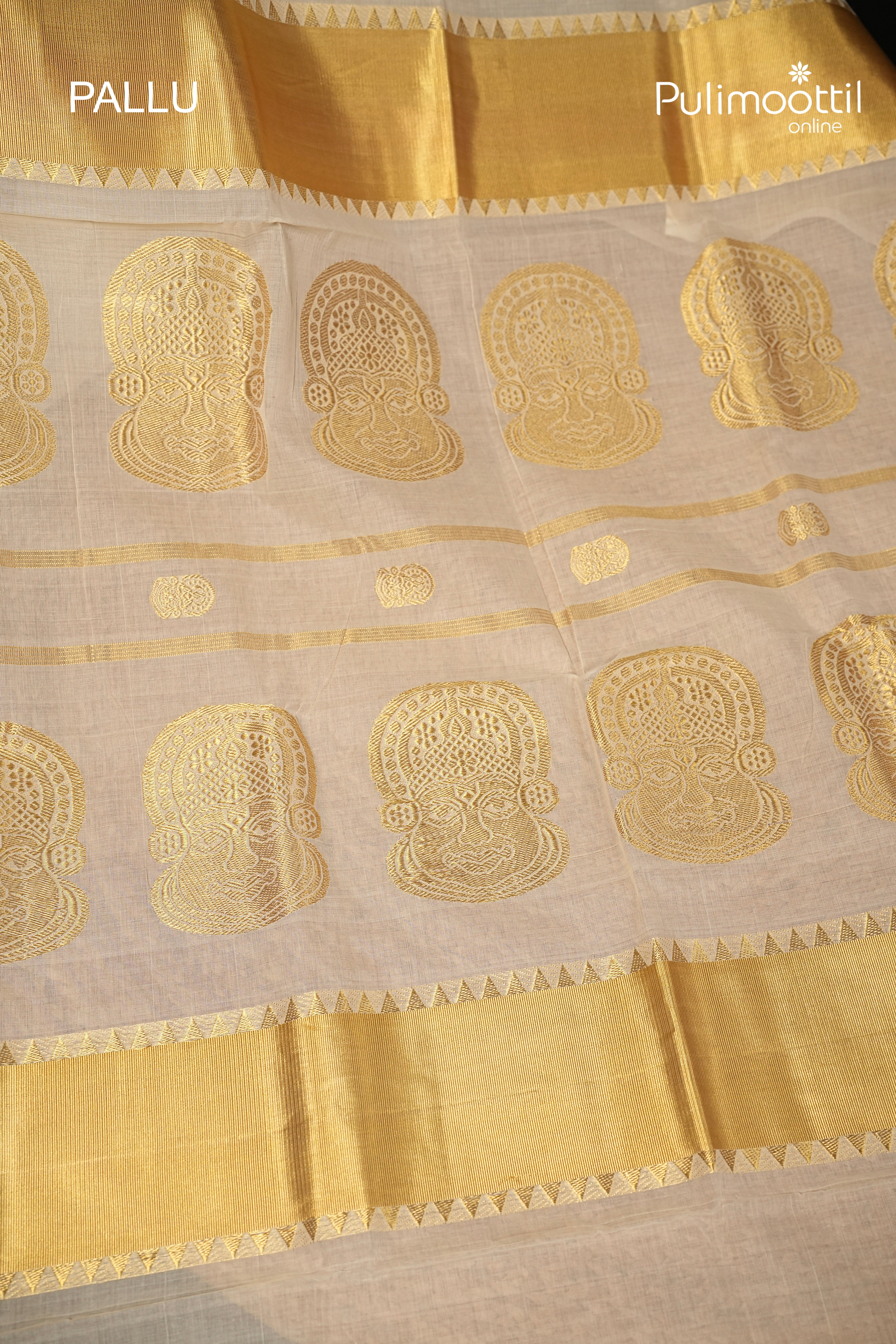 OffWhite Colour Kerala Traditional Handloom Set Saree
