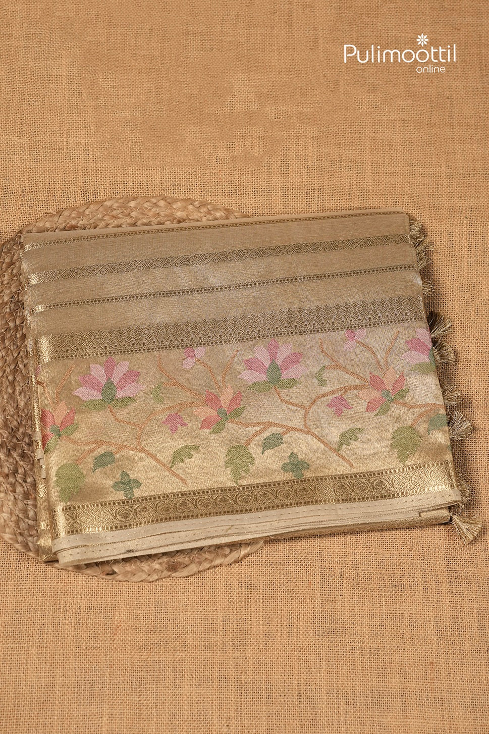 Kerala Traditional Golden Tissue Saree