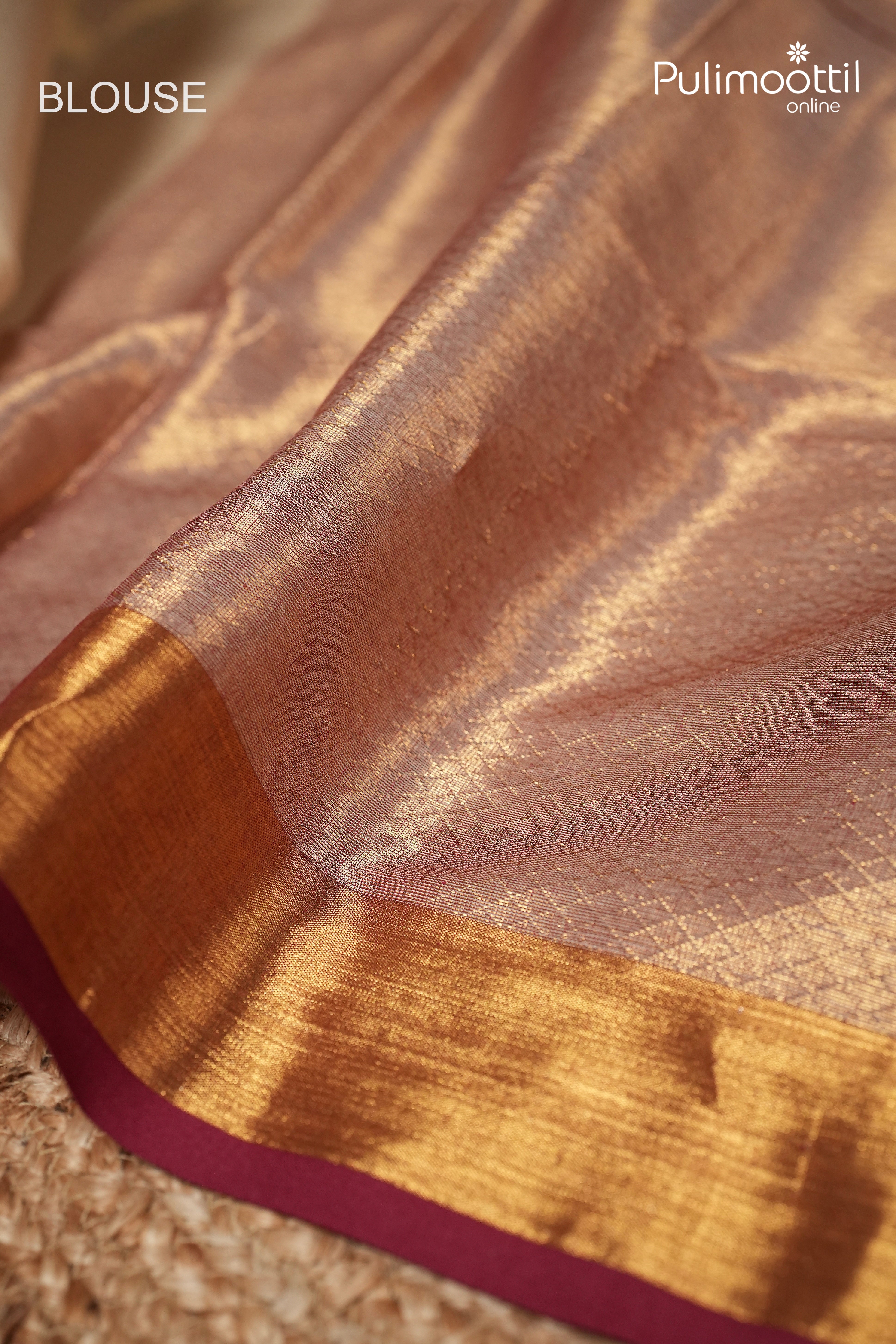 Golden Tissue Mul Cotton Saree