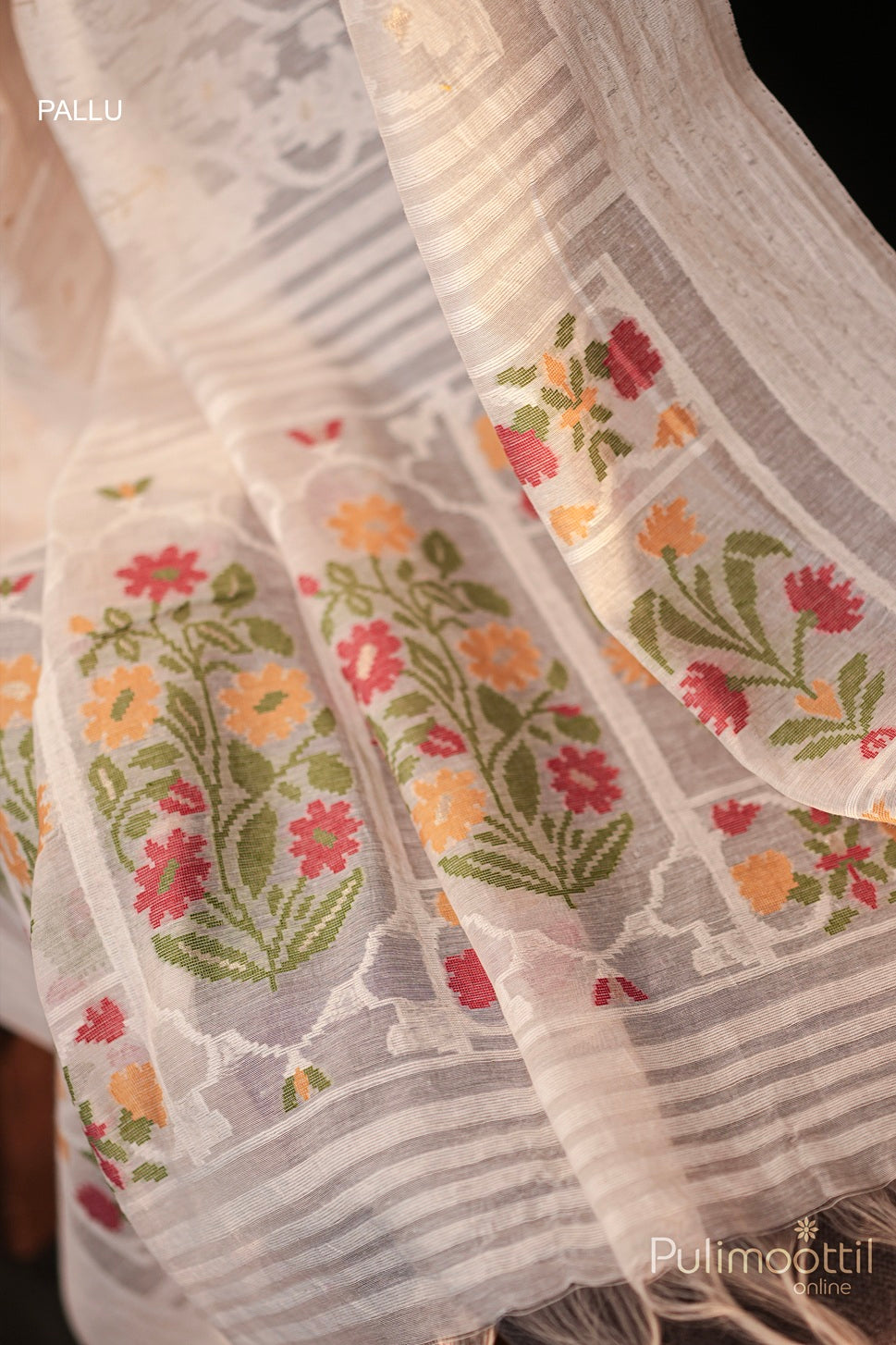 Off White Colour Chanderi Silk Saree