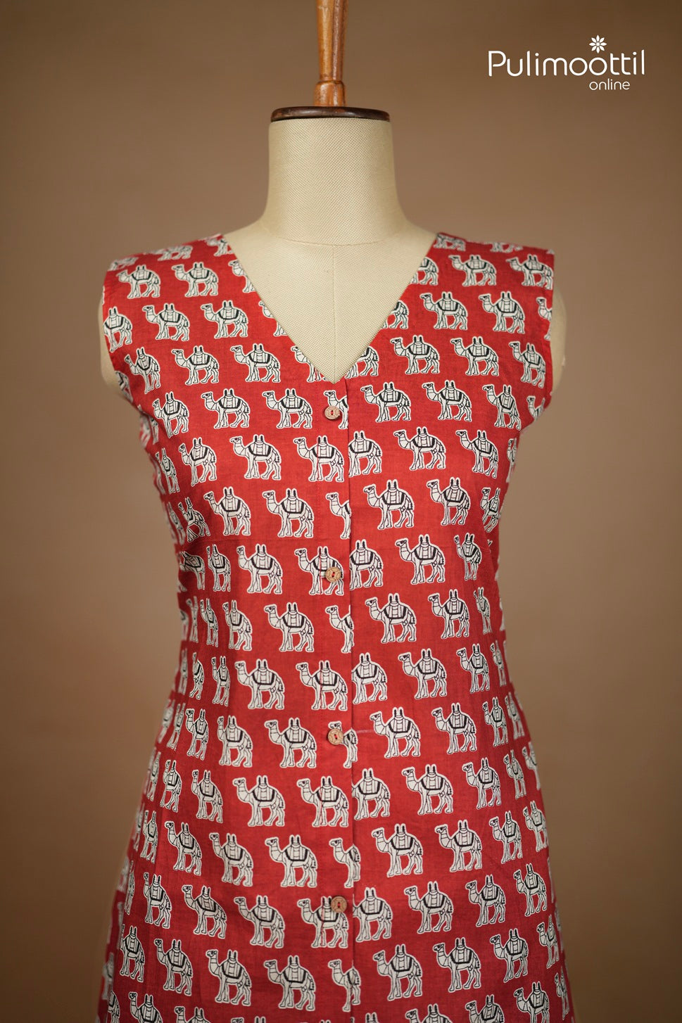 Brick Red Colour Cotton Co-ord Set