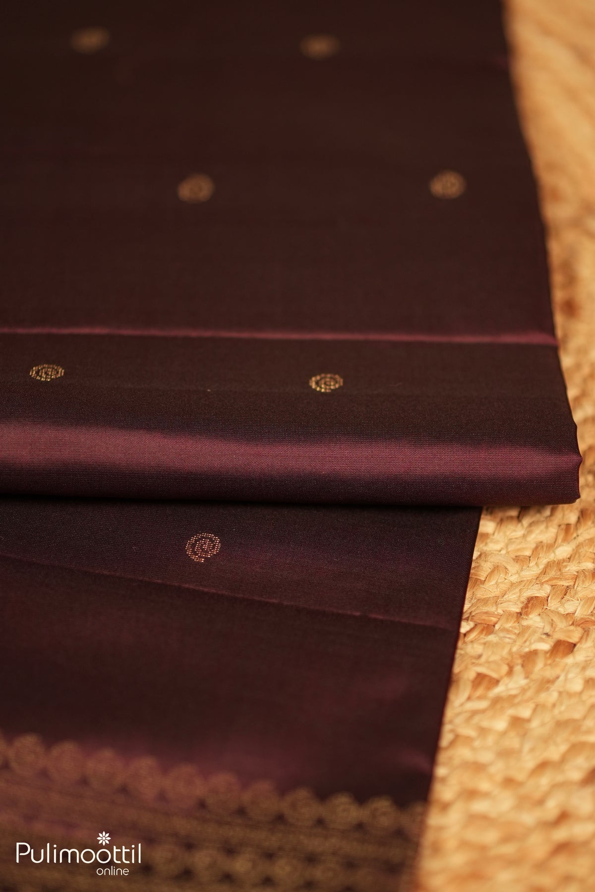 Deep Maroon Color Kanchipuram Soft Silk Saree