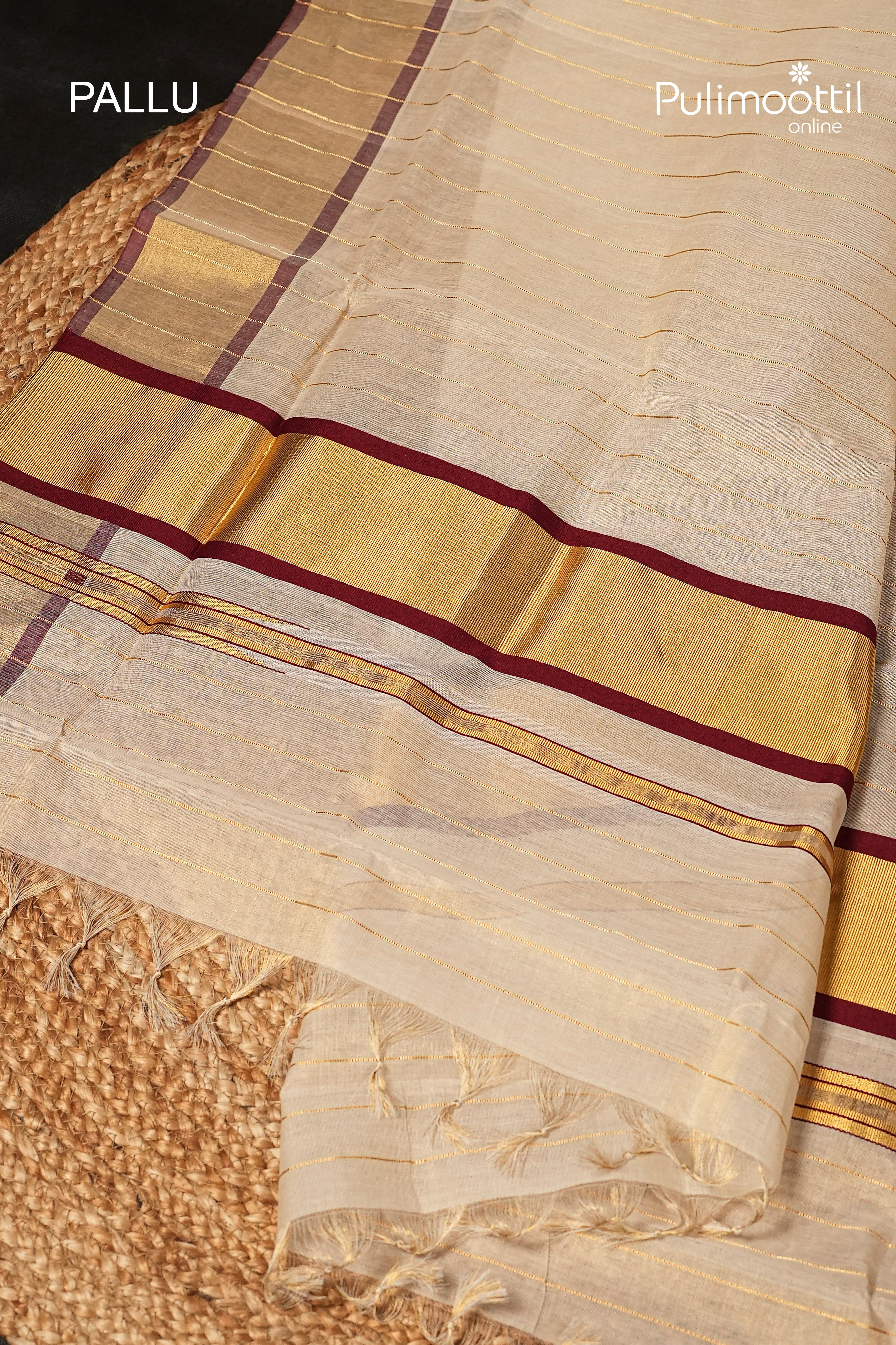 Kerala Traditional Golden Tissue Handloom Set Saree