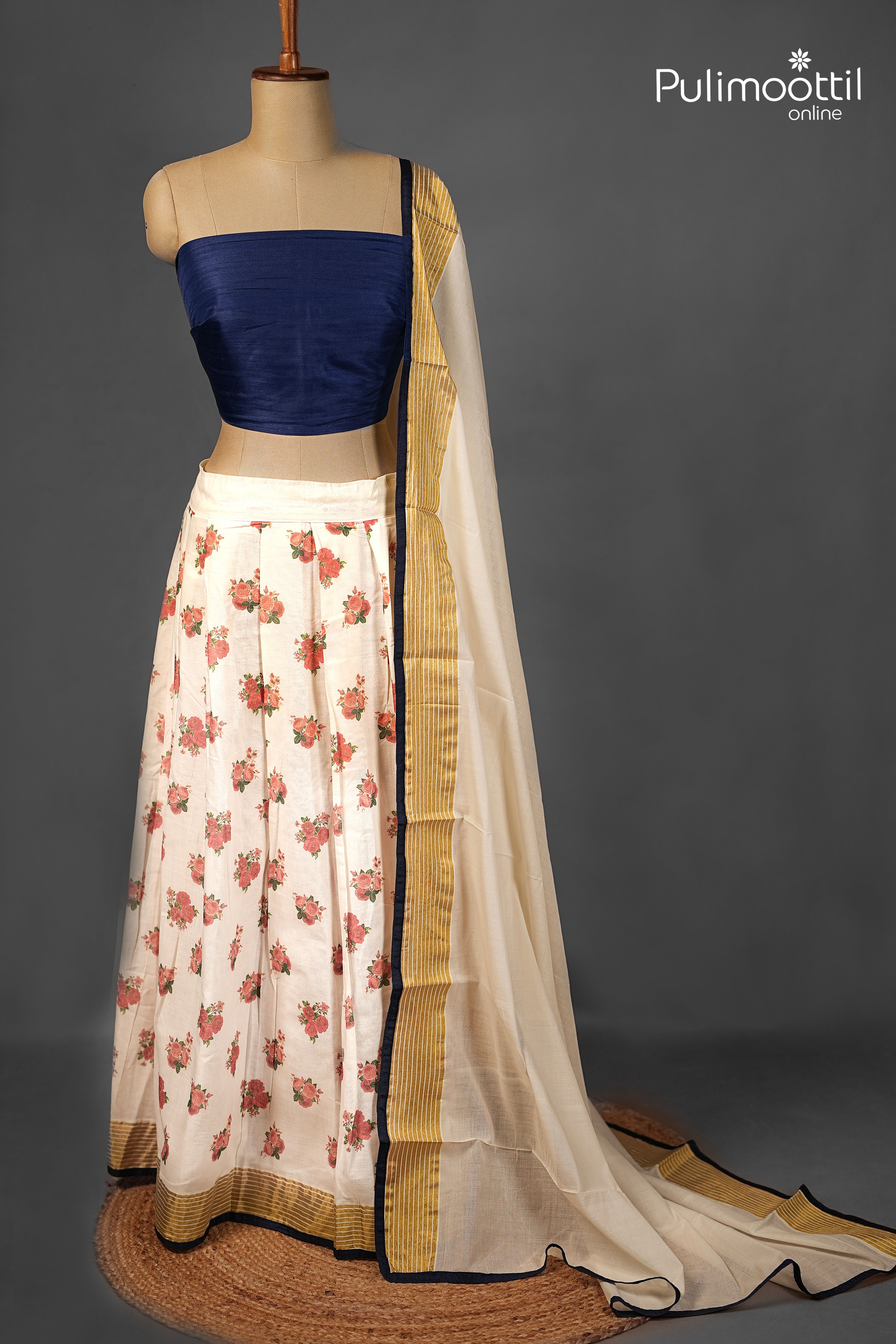 Ready-to-Stitch Kerala Traditional Cotton Dhavani Set