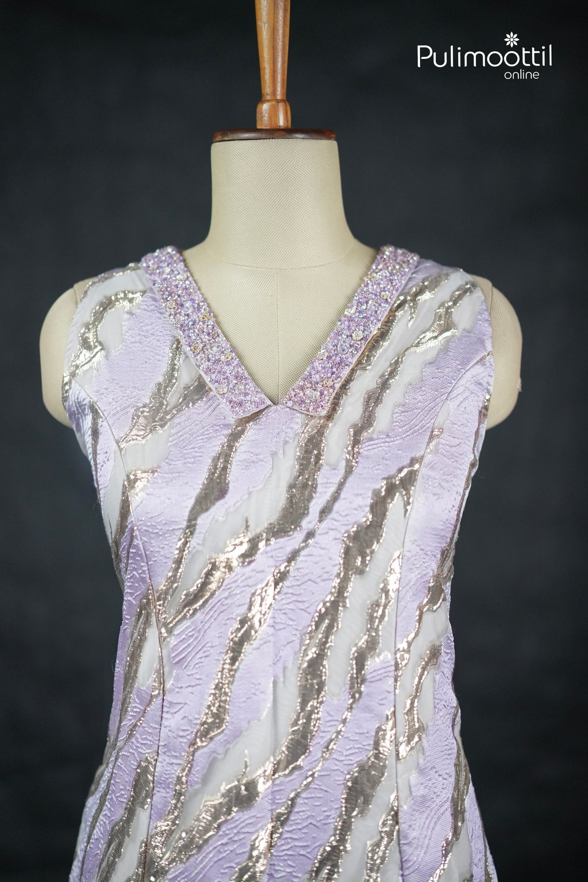 Lavender Colour Turkish organza A-line kurti
