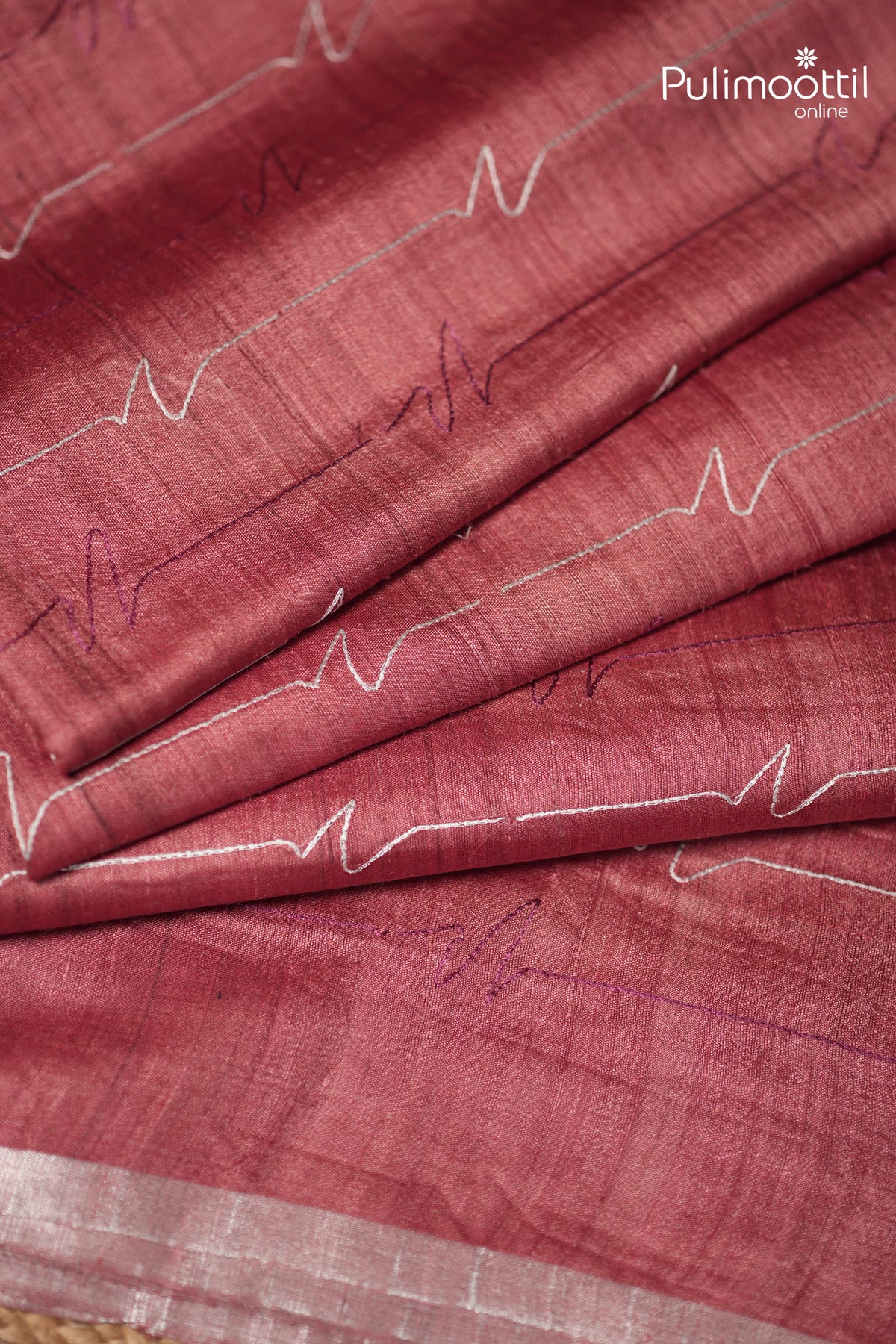 Brick Red colour Jute Silk Saree