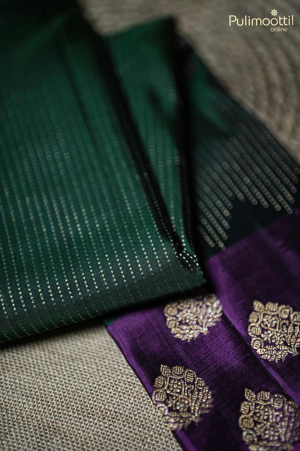 Bottle Green Colour Kanchipuram Designer Saree