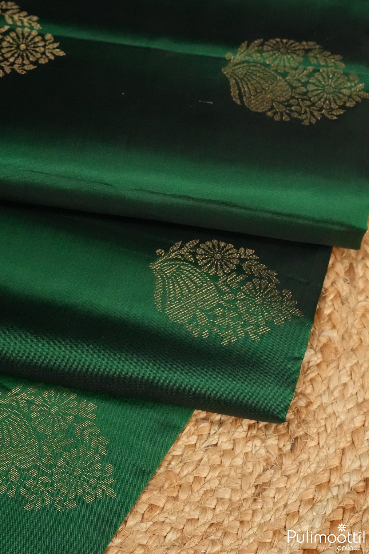Bottle Green Colour Kanchipuram Designer Saree