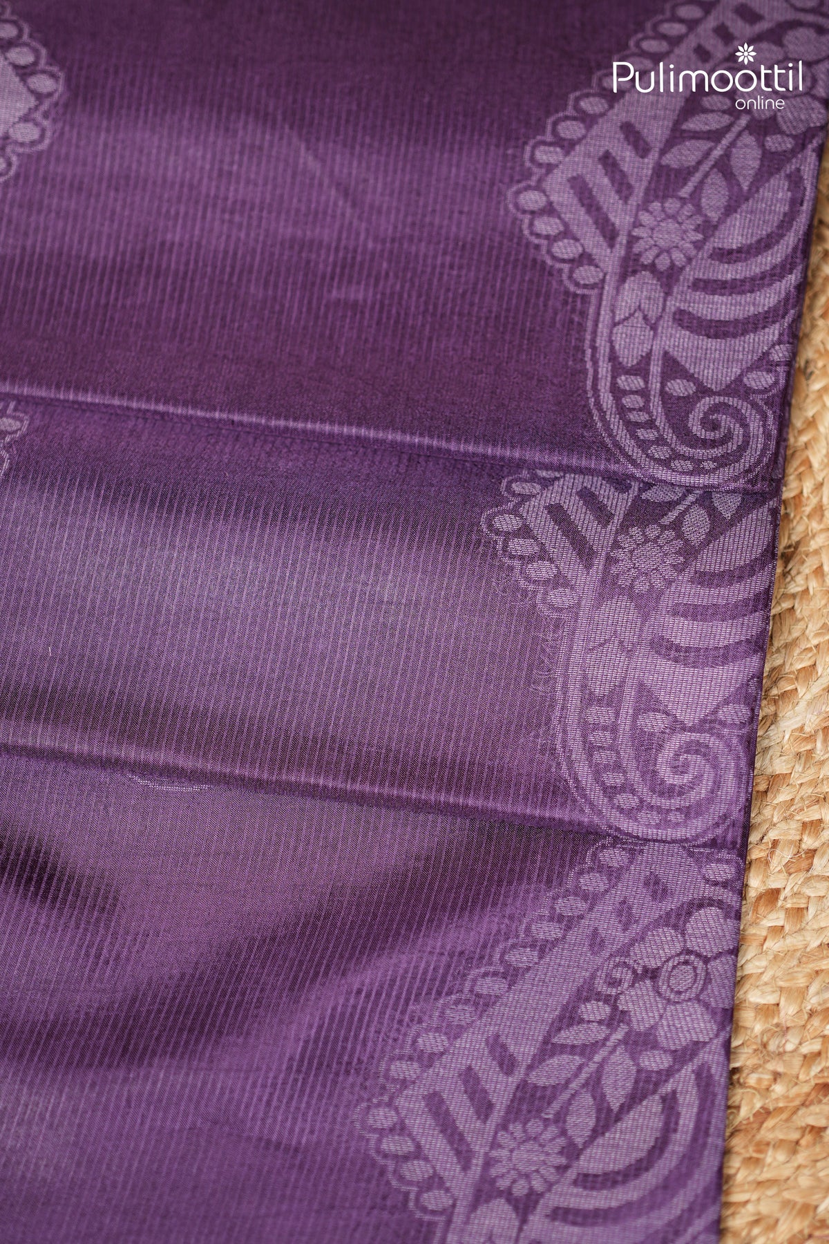 Dark Violet Colour Tussar Silk Saree