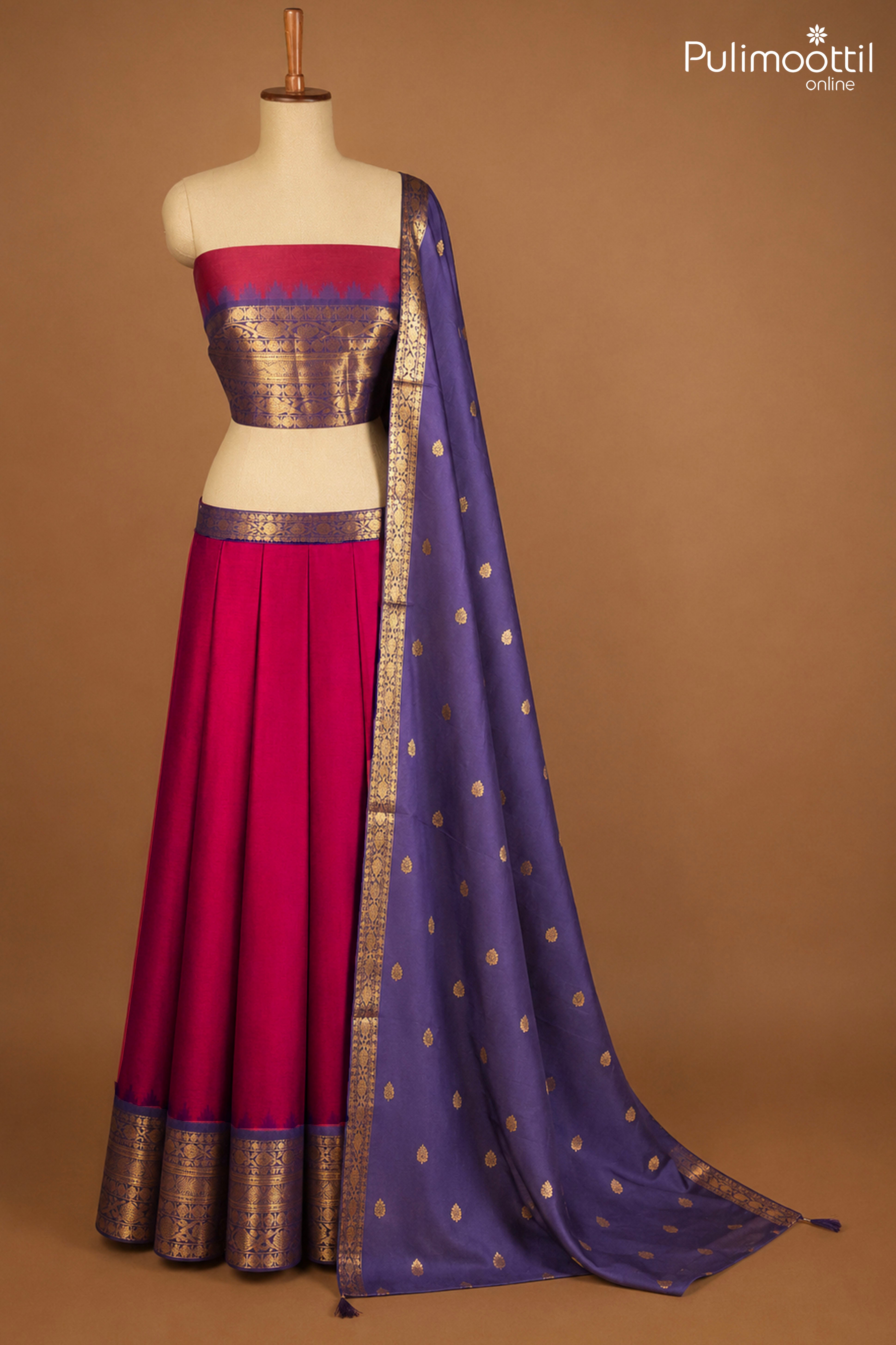 Wine Color Onam Special Dhavani Set