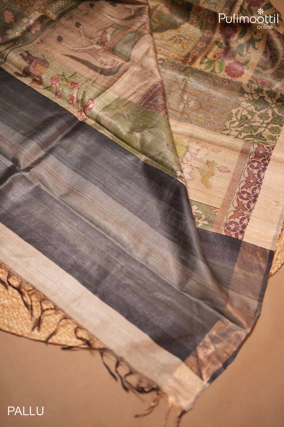 Multicolor Jute Silk Saree