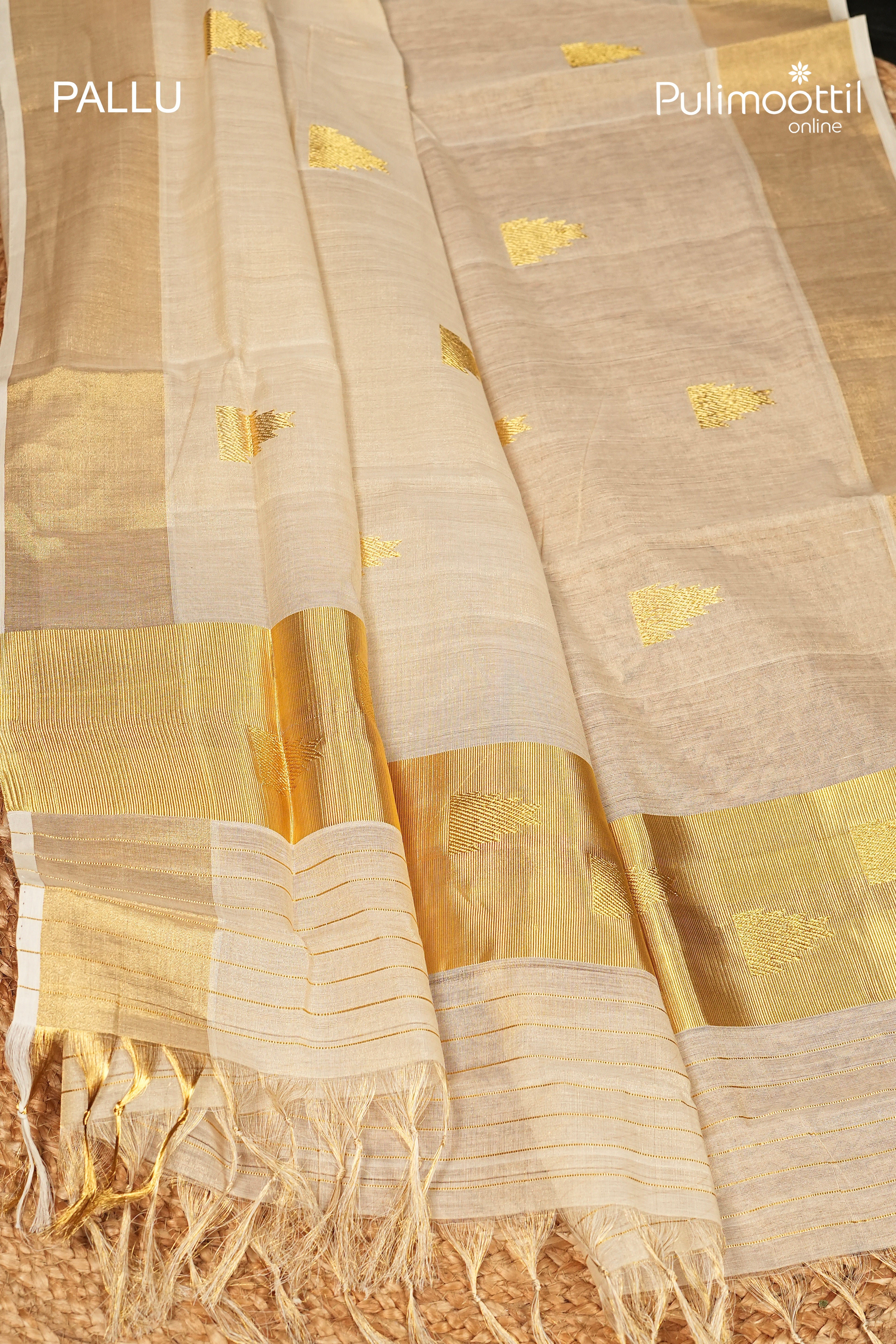 Kerala Traditional Golden Tissue Handloom Set Saree