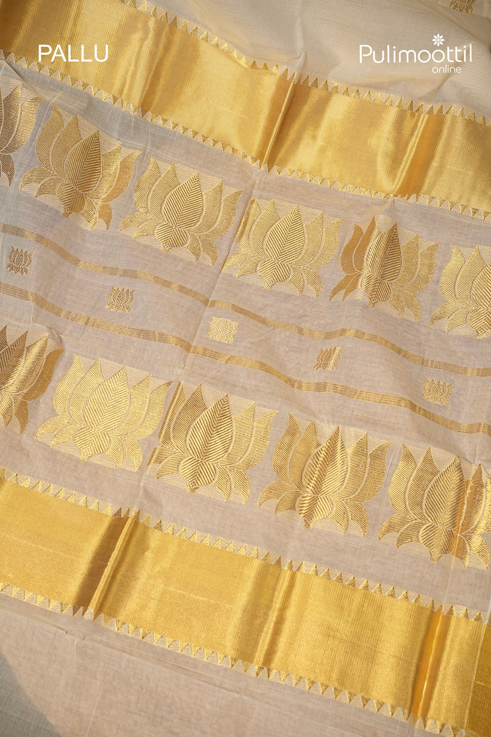 OffWhite Colour Kerala Traditional Handloom Set Saree