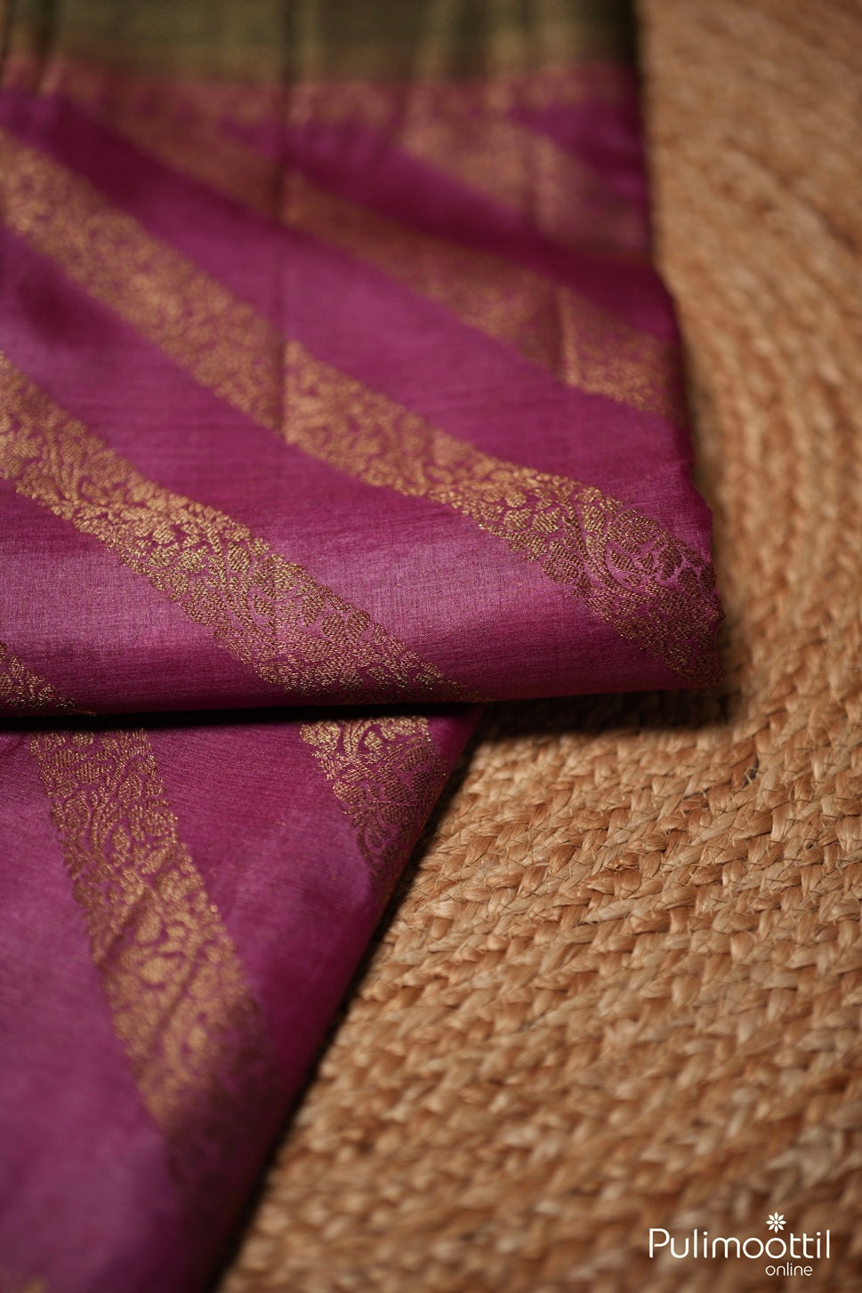 Onion Pink Colour Tussar Silk Saree