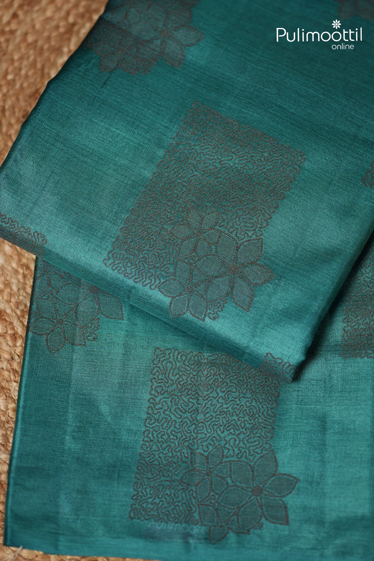 Dark Sky Blue Colour Tussar Silk Saree