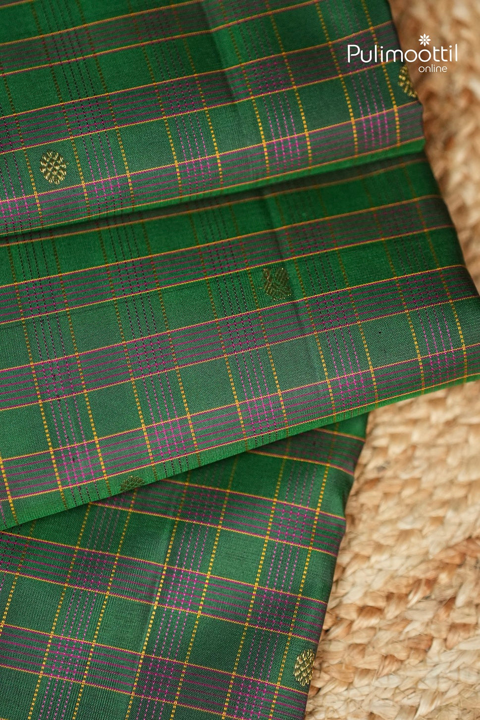 Bottle Green Colour Kanchipuram Designer Saree