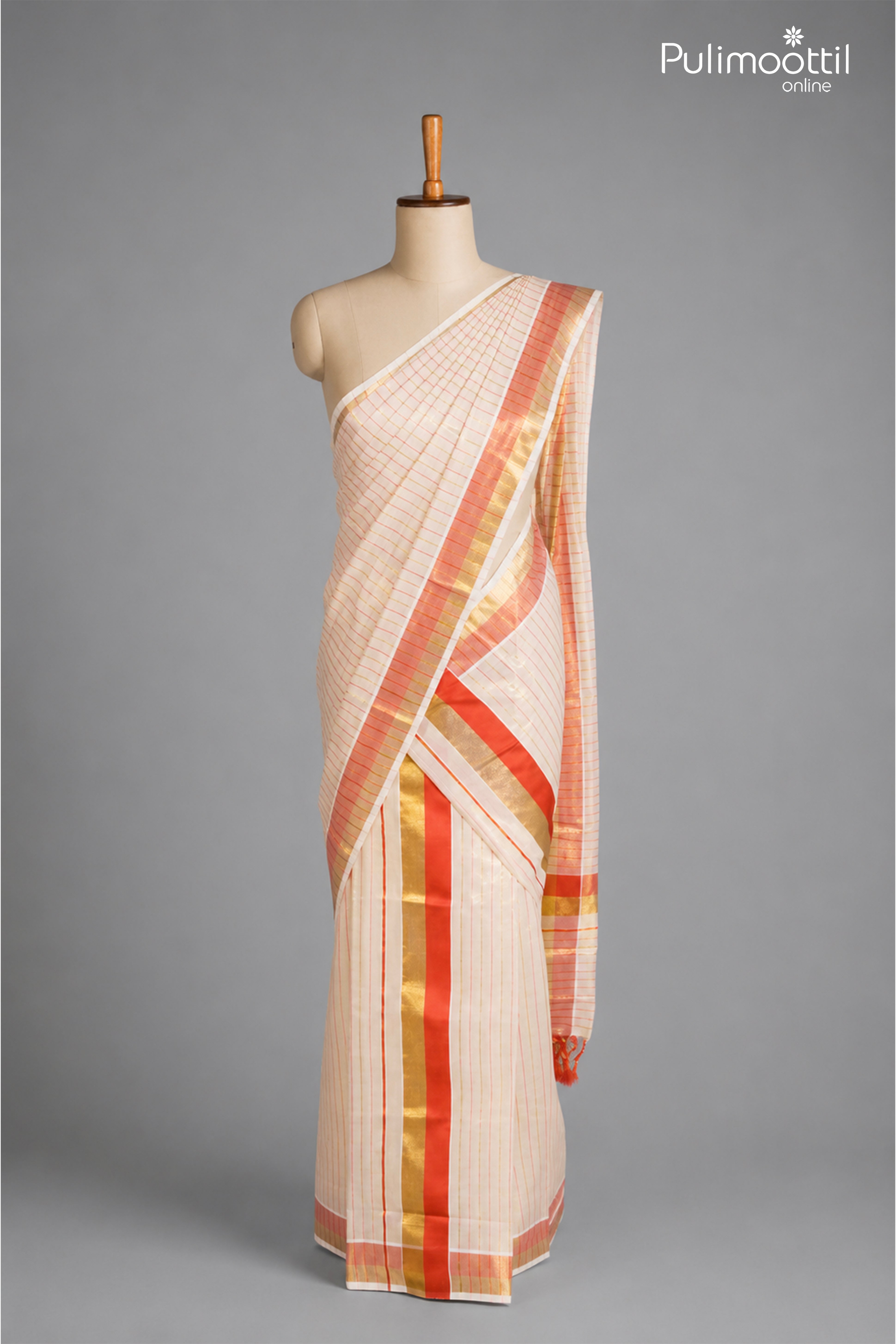 Onam Special Kerala Traditional Golden Tissue Set Dhoti