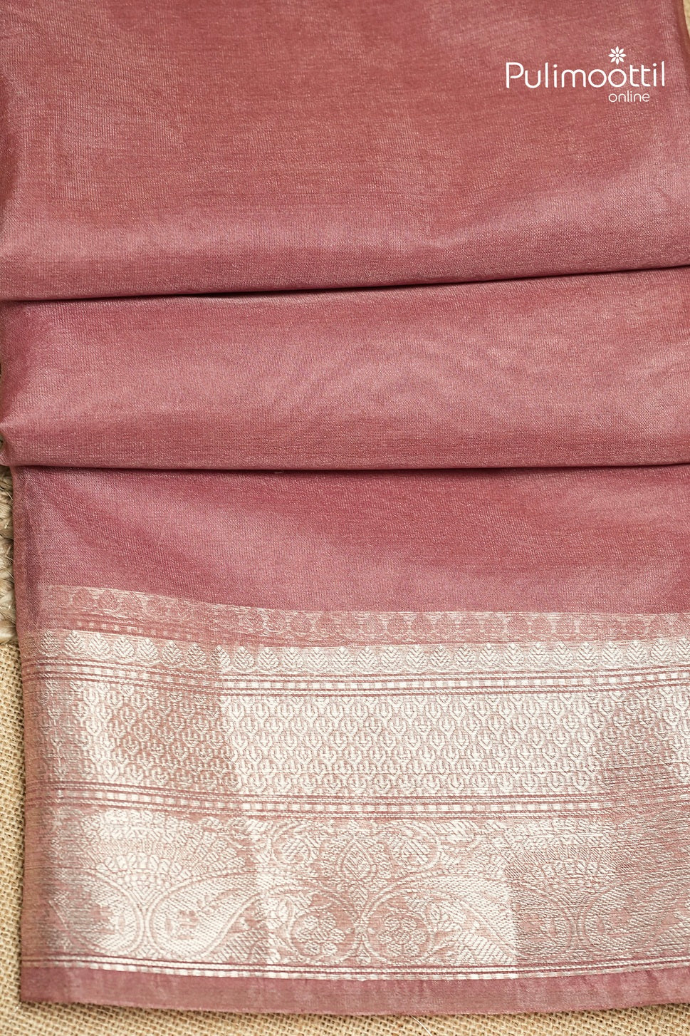 Onion Colour Organza Fancy Saree