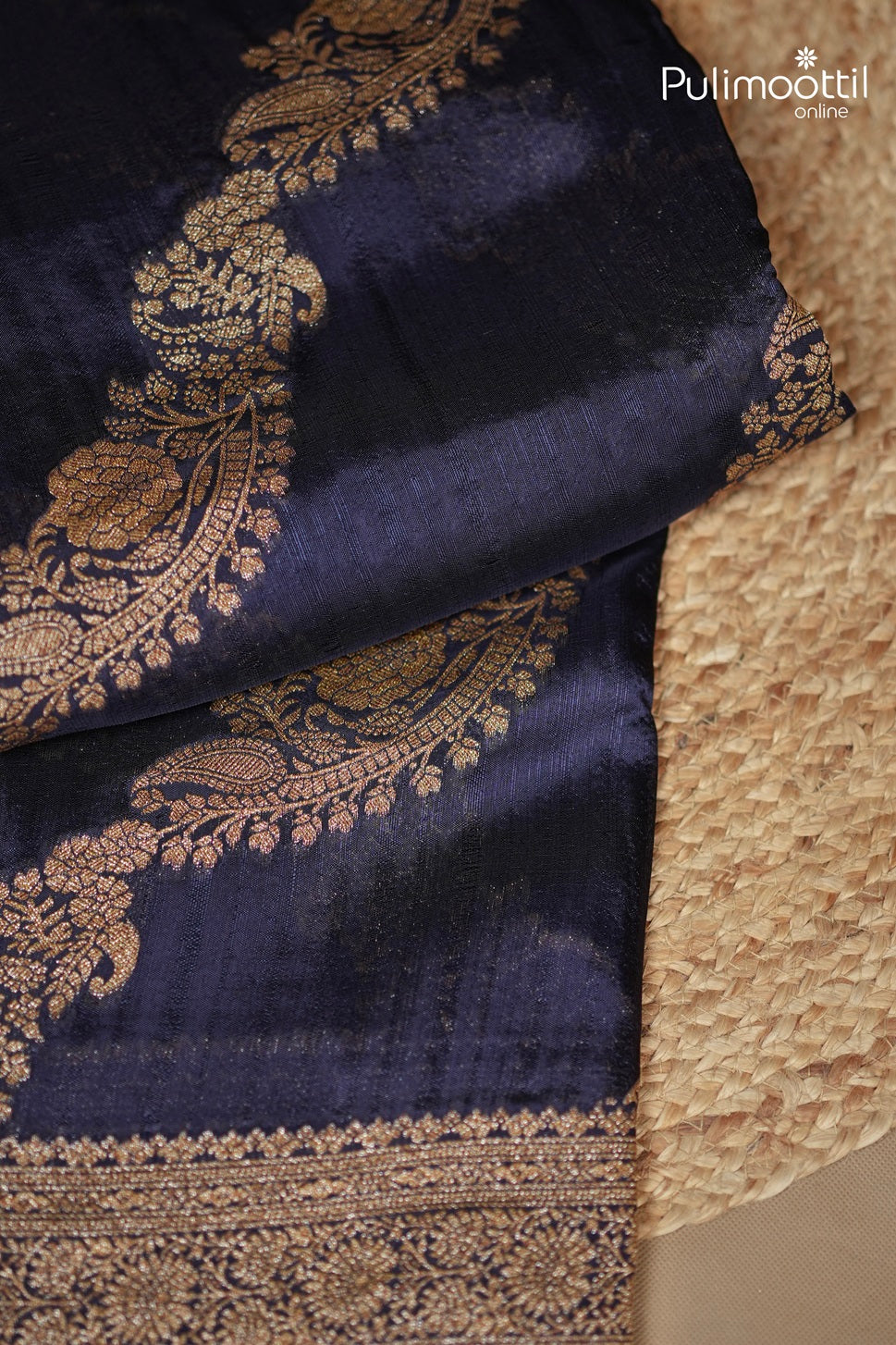 Dark Blue Colour Banarasi Saree