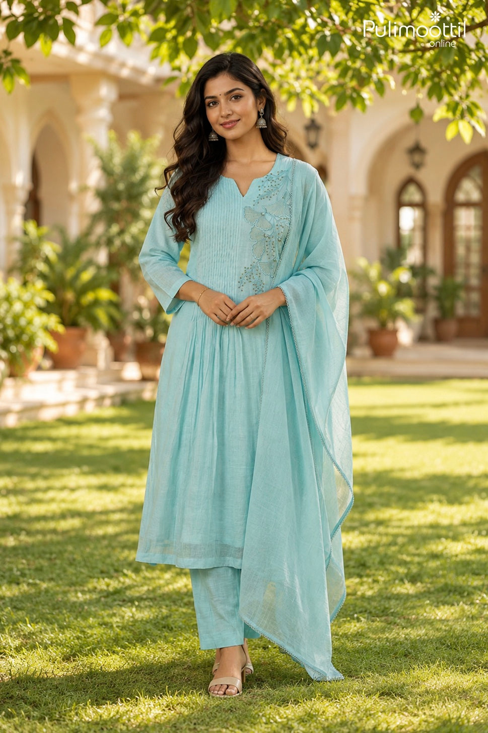 Light Sky Blue Color Salwar Set