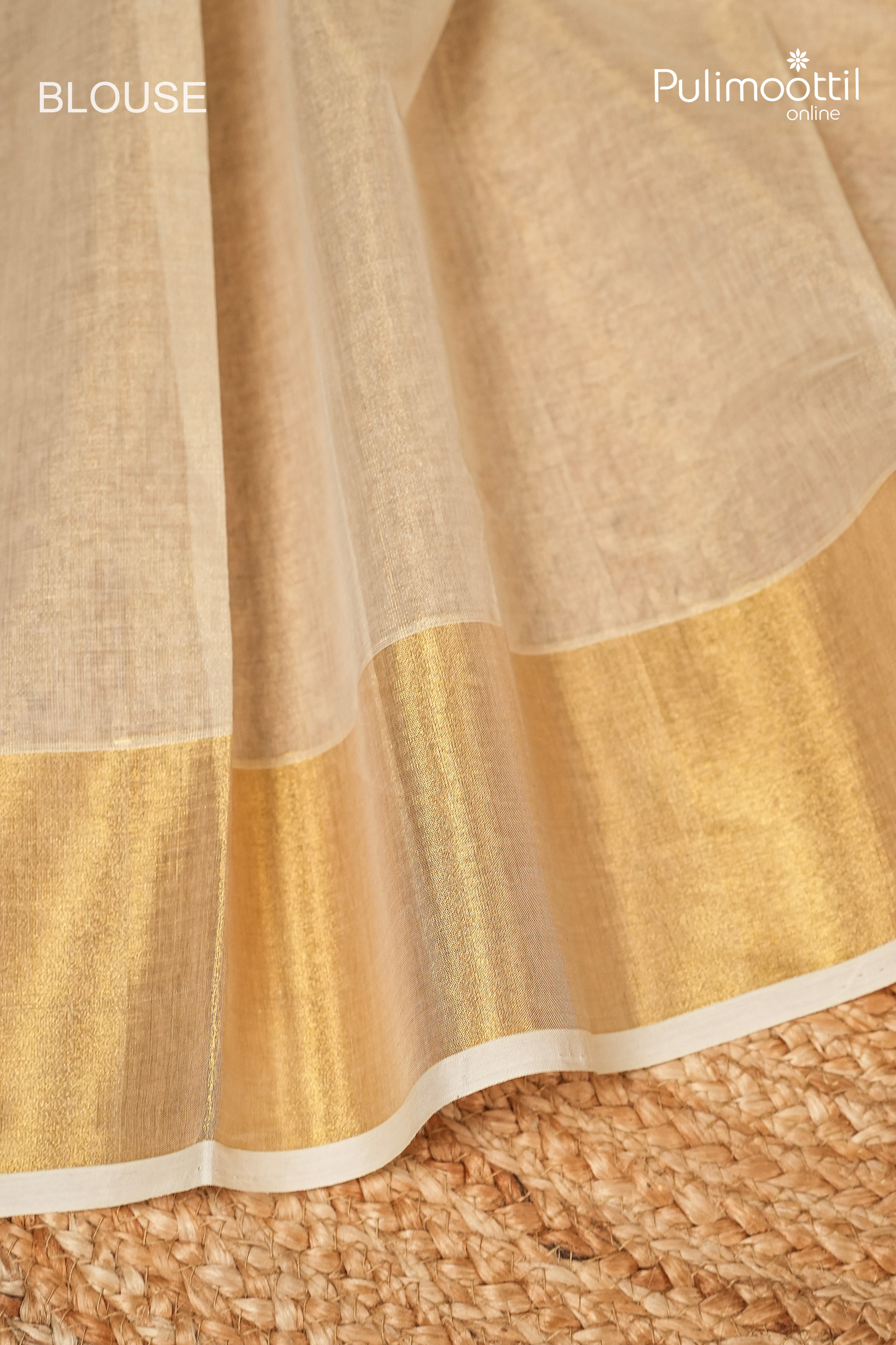 Kerala Traditional Golden Tissue Handloom Set Saree