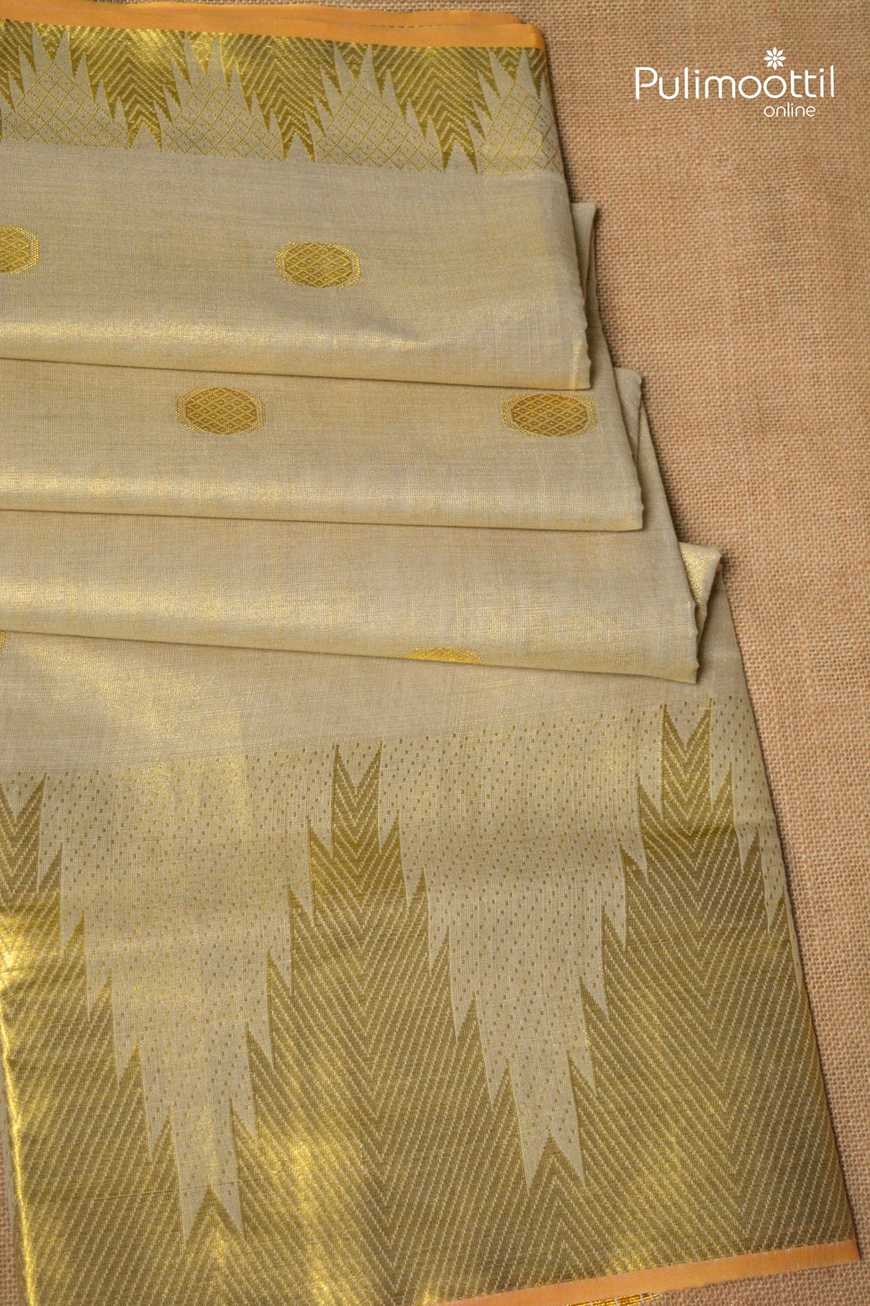 Kerala Traditional Golden Tissue Set Saree