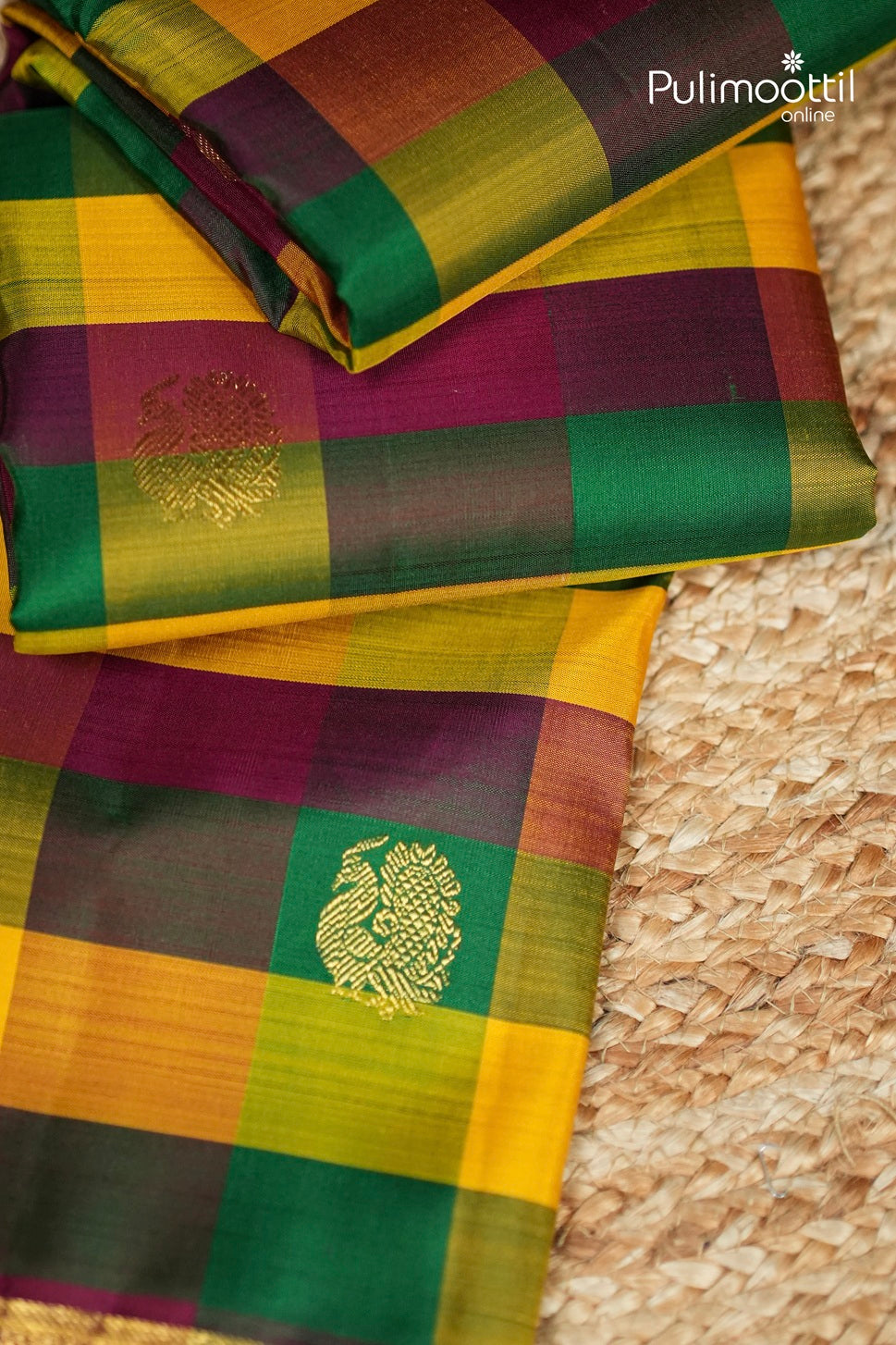 Madras Check Kanchipuram Designer Saree