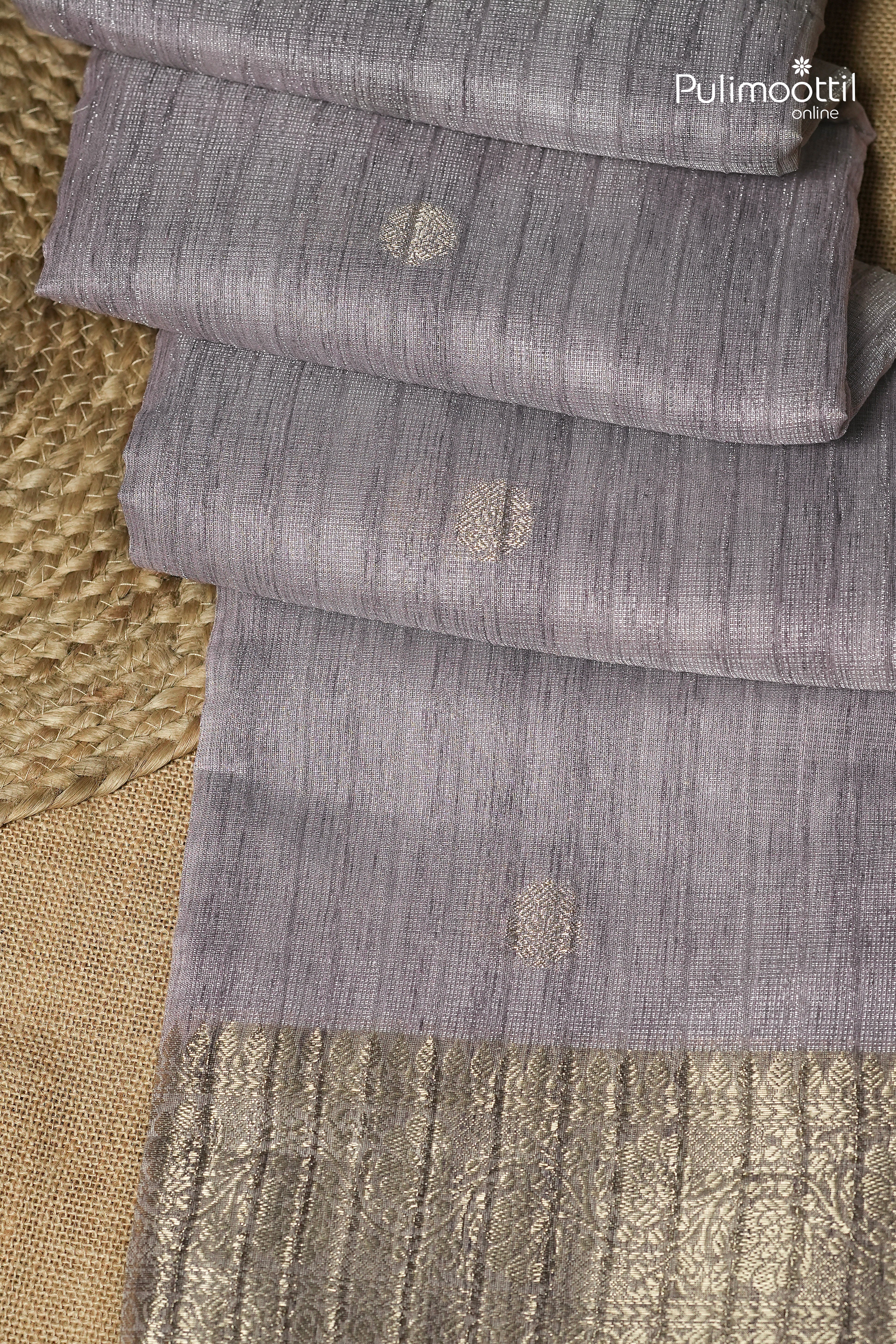 Lavender Colour Semi Tissue Saree