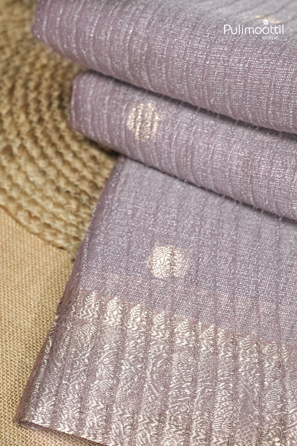 Onion Colour Semi Tissue Saree