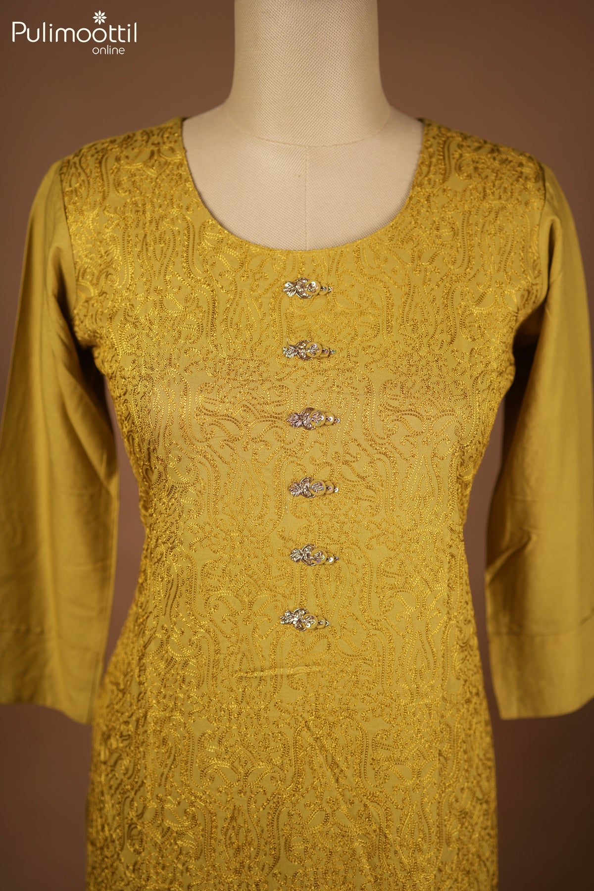 Olive Green Color Slitted Kurthi