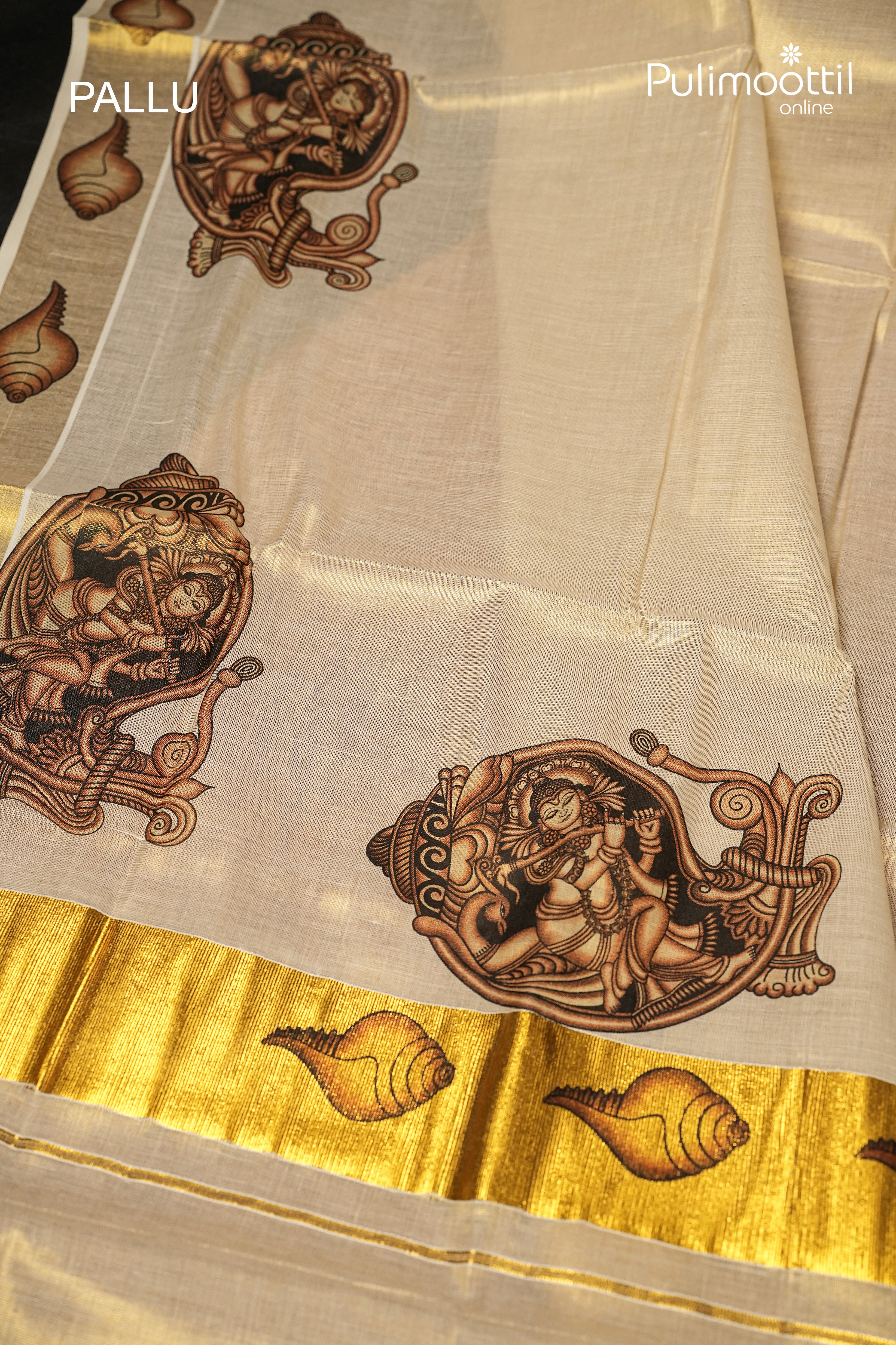Kerala Traditional Golden Tissue Set Saree