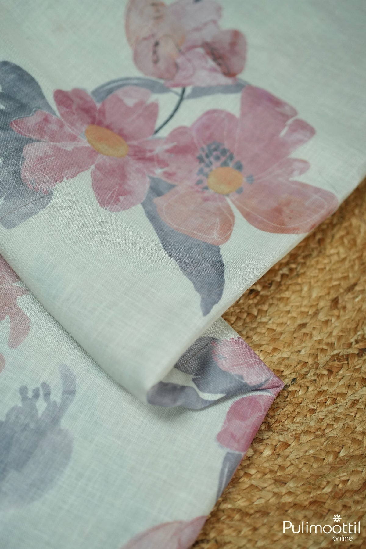 Off-White Colour Linen Saree