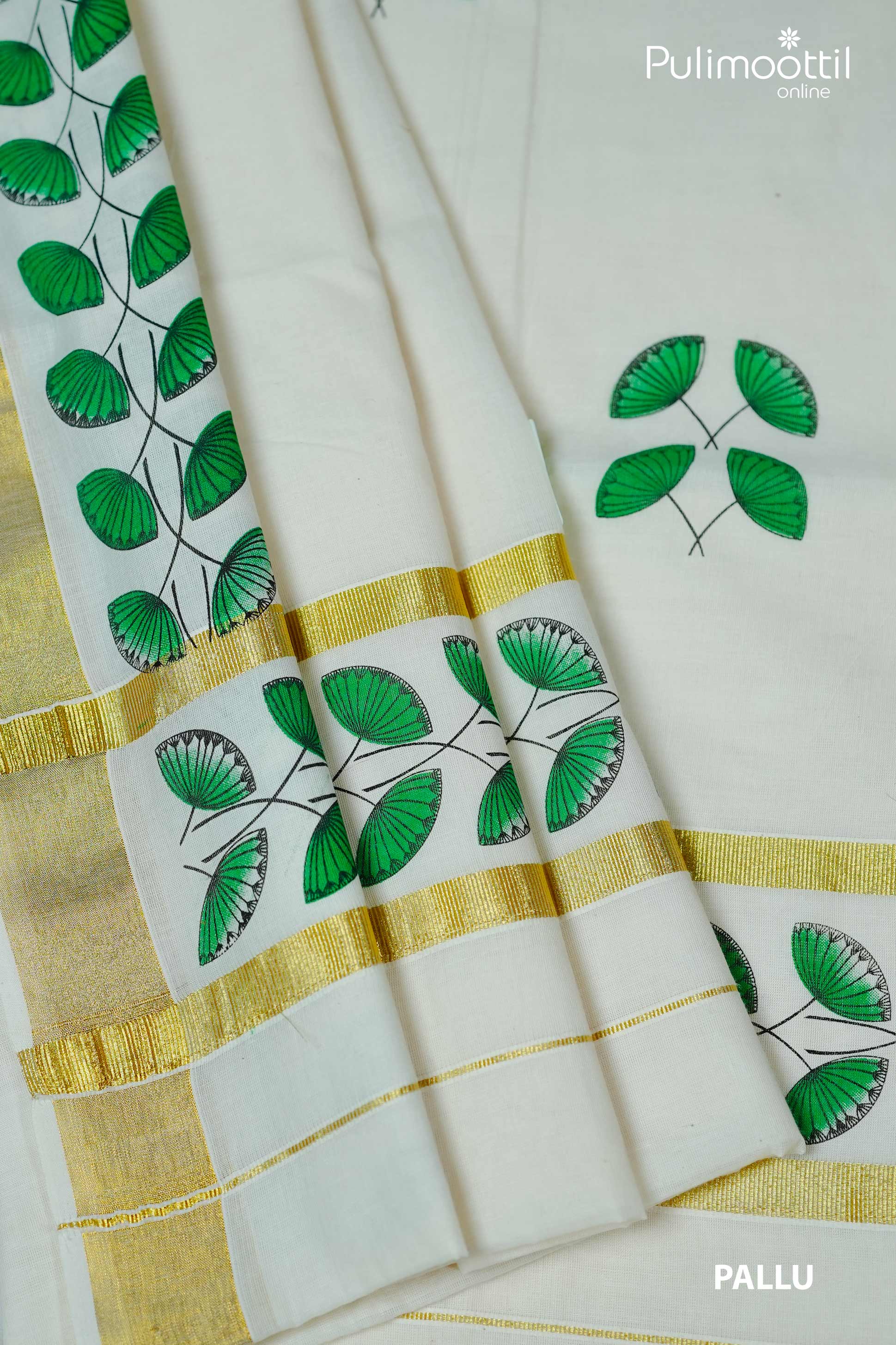 Off White Colour Kerala Set Saree.