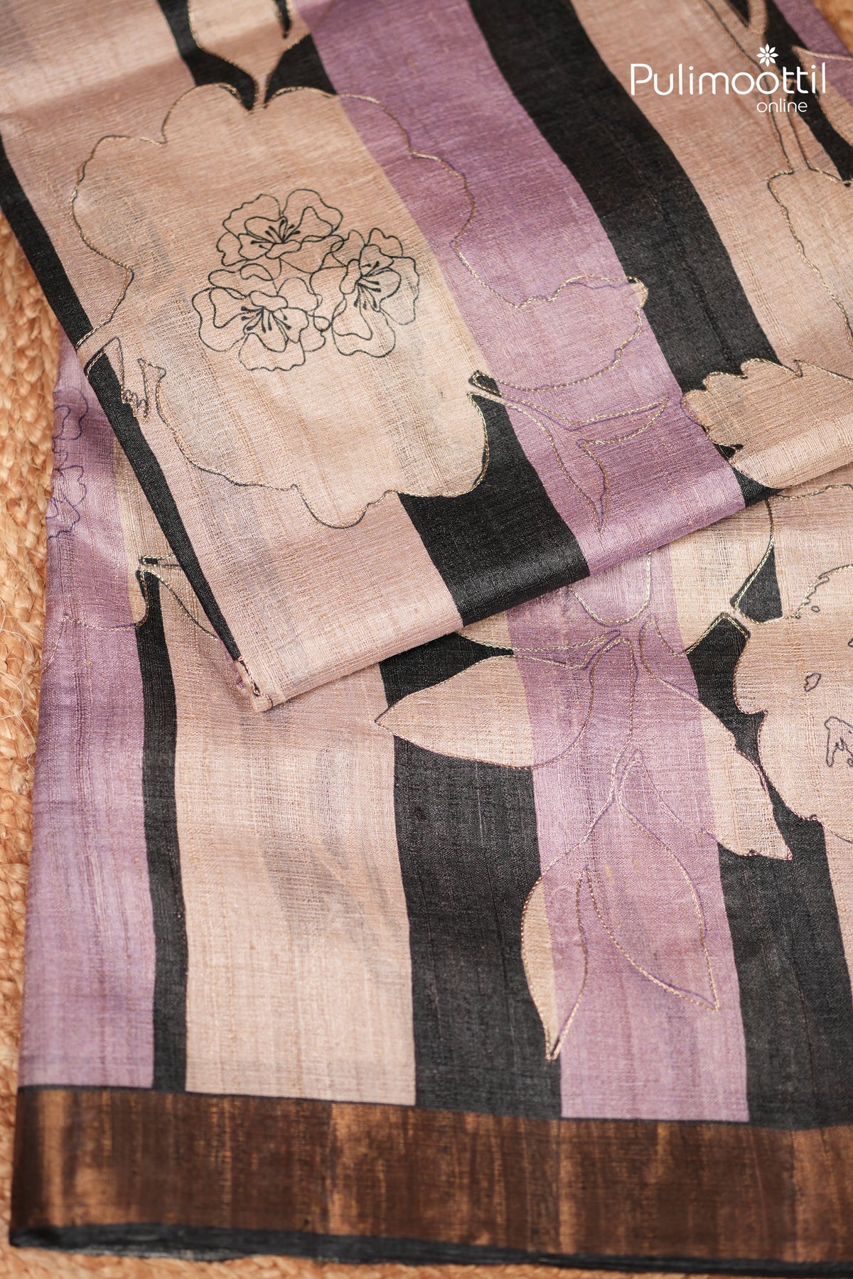 Multicolour Tussar & Jute Silk Saree