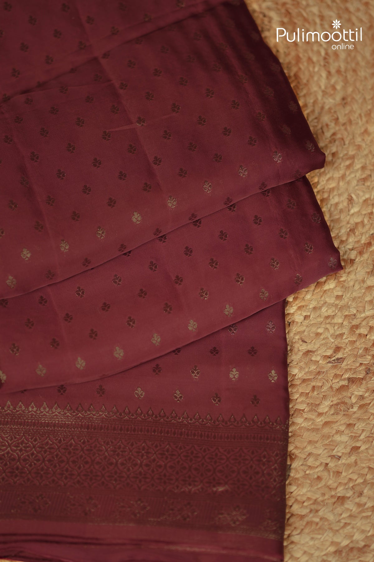 Dark Coral Peach Colour Banarasi Saree