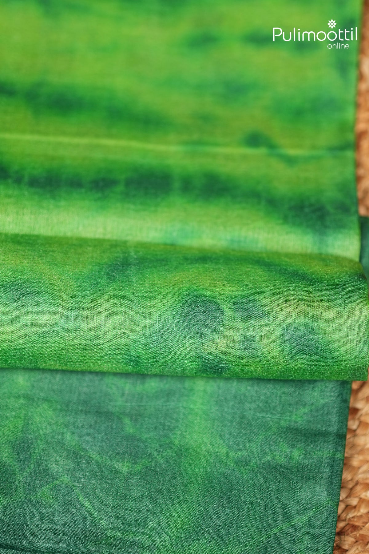 Peacock Green Colour Tussar Silk Saree