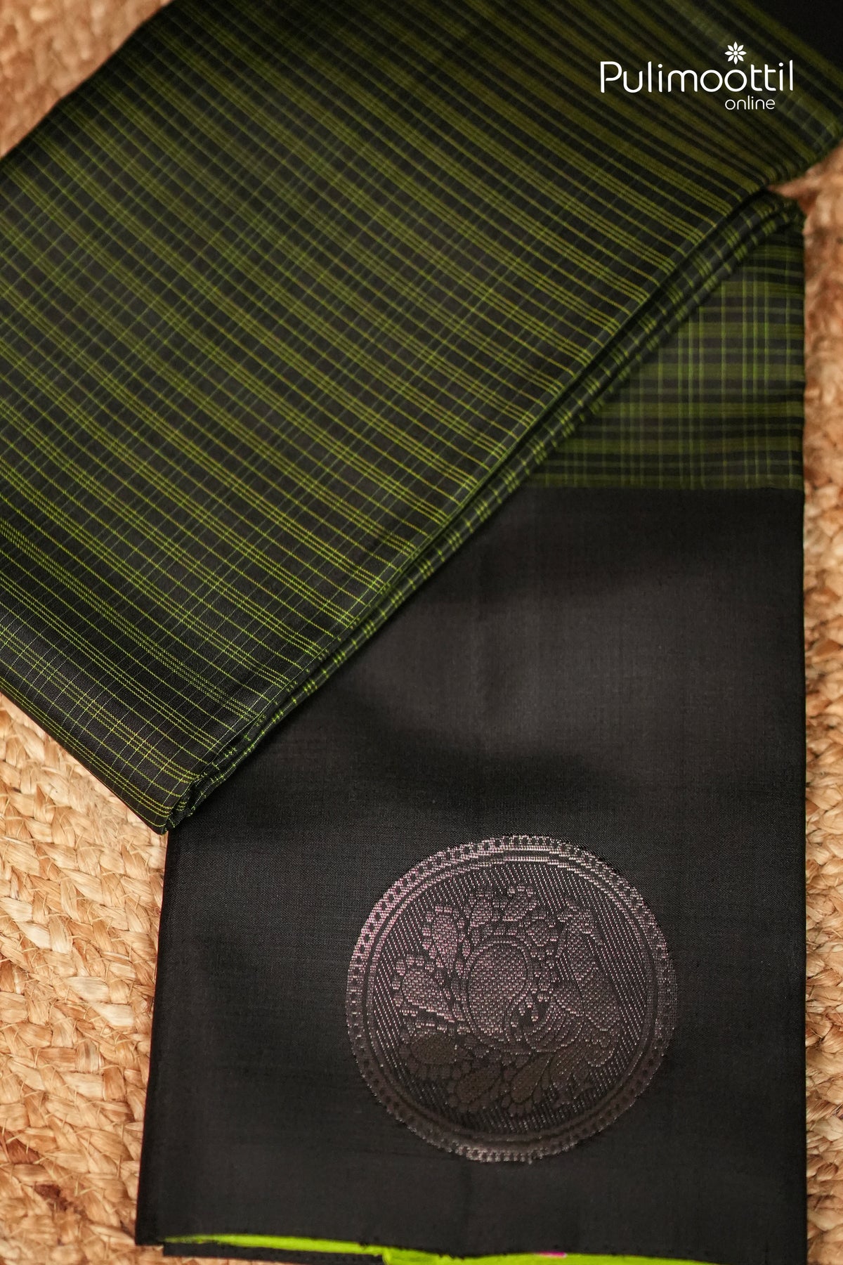 Black Colour Kanchipuram Soft Silk Saree