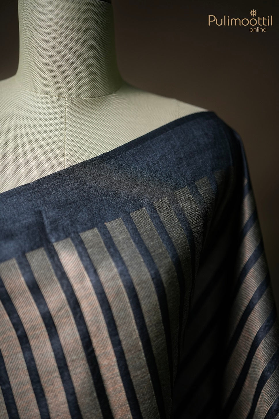 Black Colour Tussar Saree