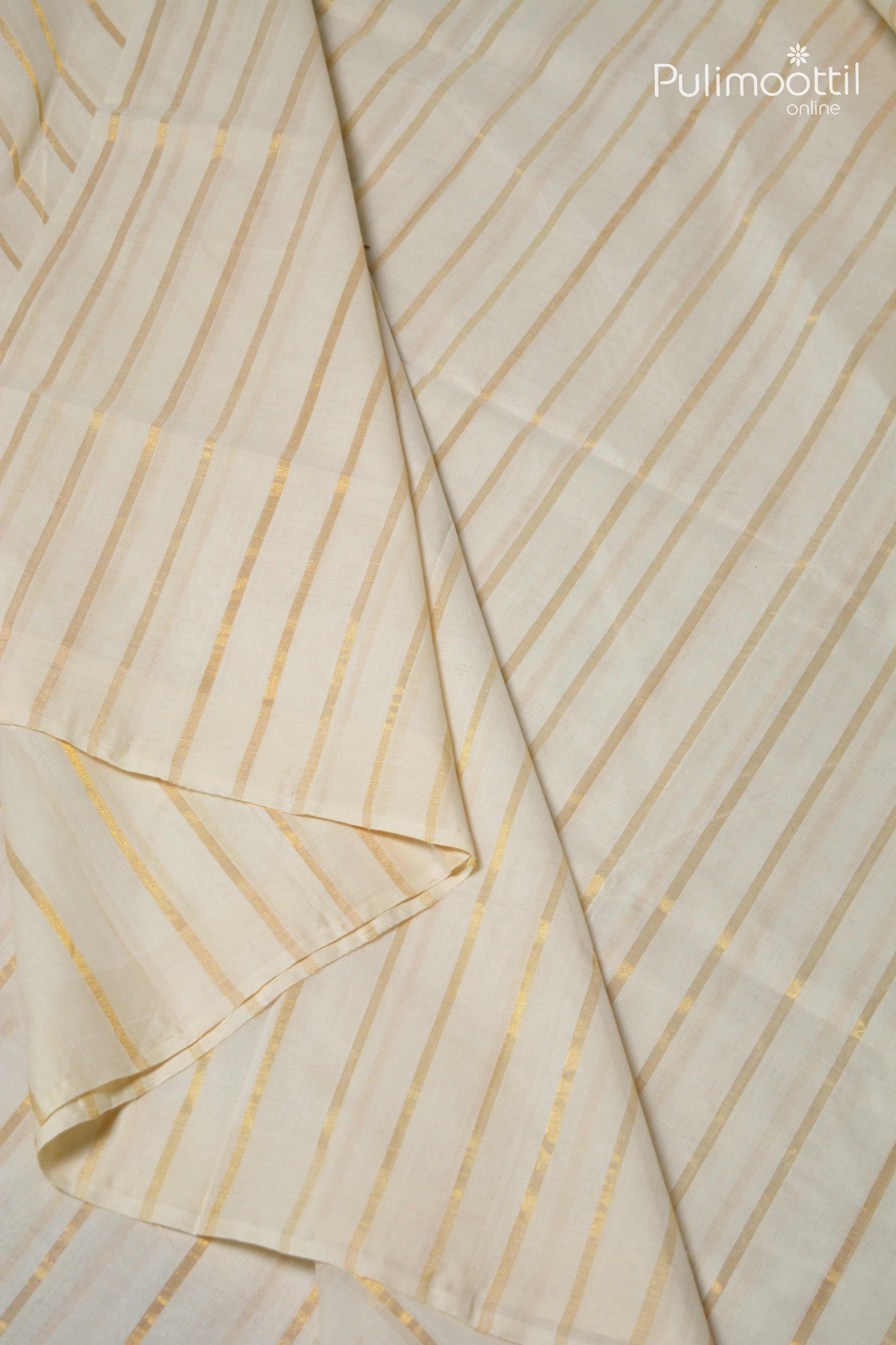 Cream colour Cotton Handloom Saree